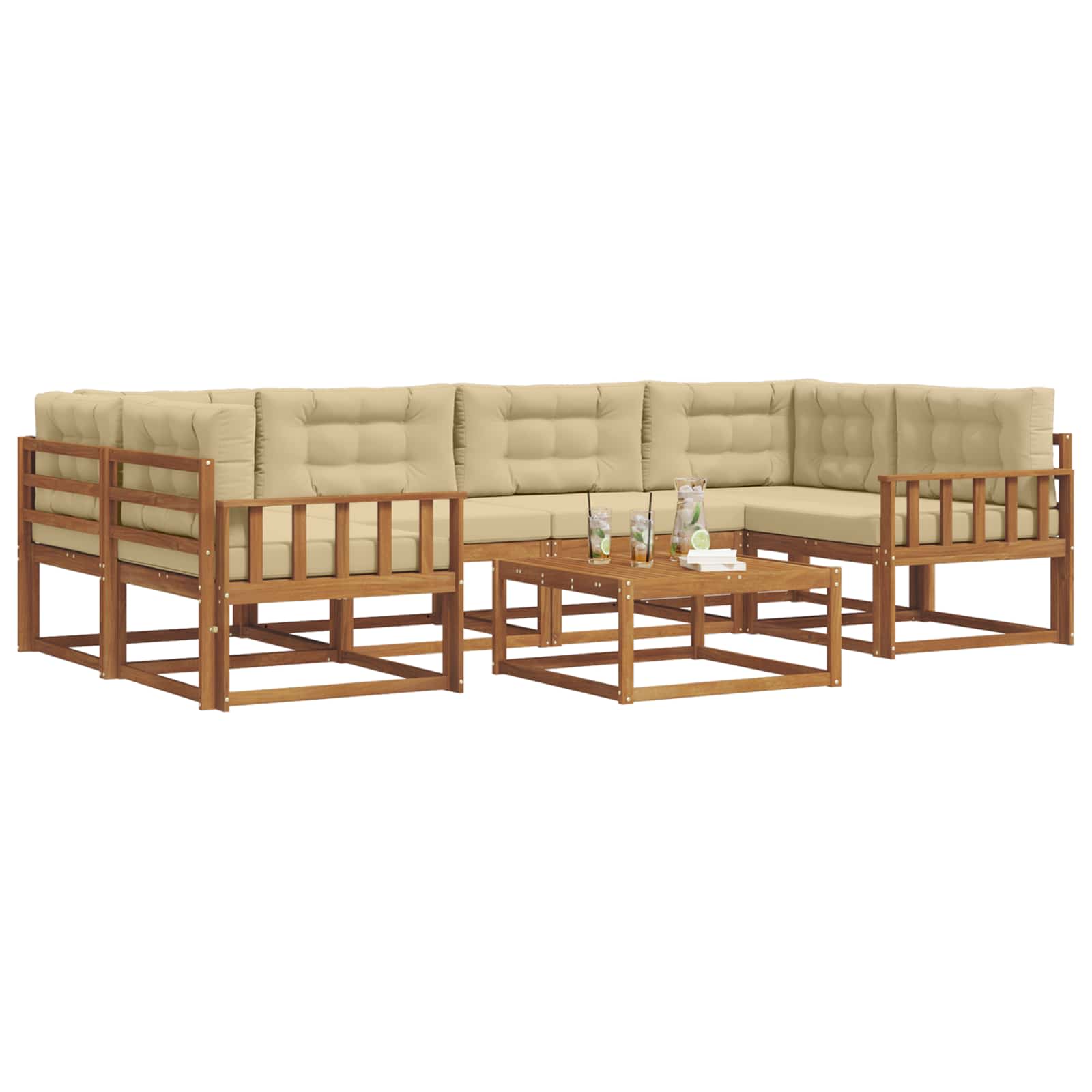 Ensemble de canapés d'extérieur 7 pcs Naturel et Beige - XIOS