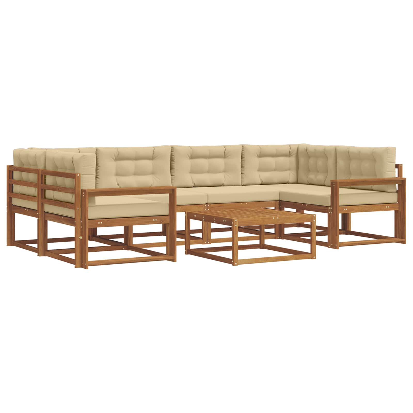 Ensemble de canapés d'extérieur 7 pcs Naturel et Beige - XIOS