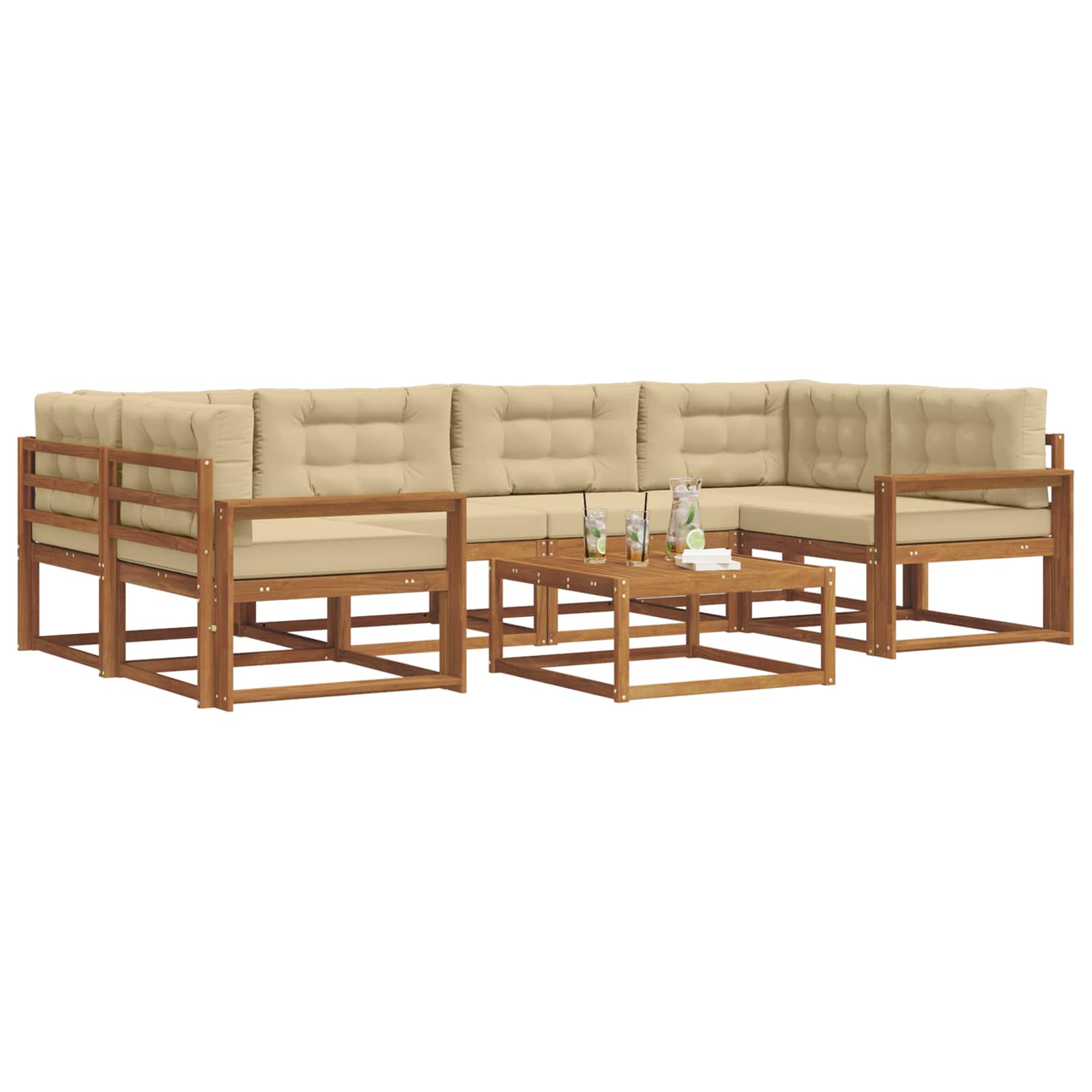 Ensemble de canapés d'extérieur 7 pcs Naturel et Beige - XIOS
