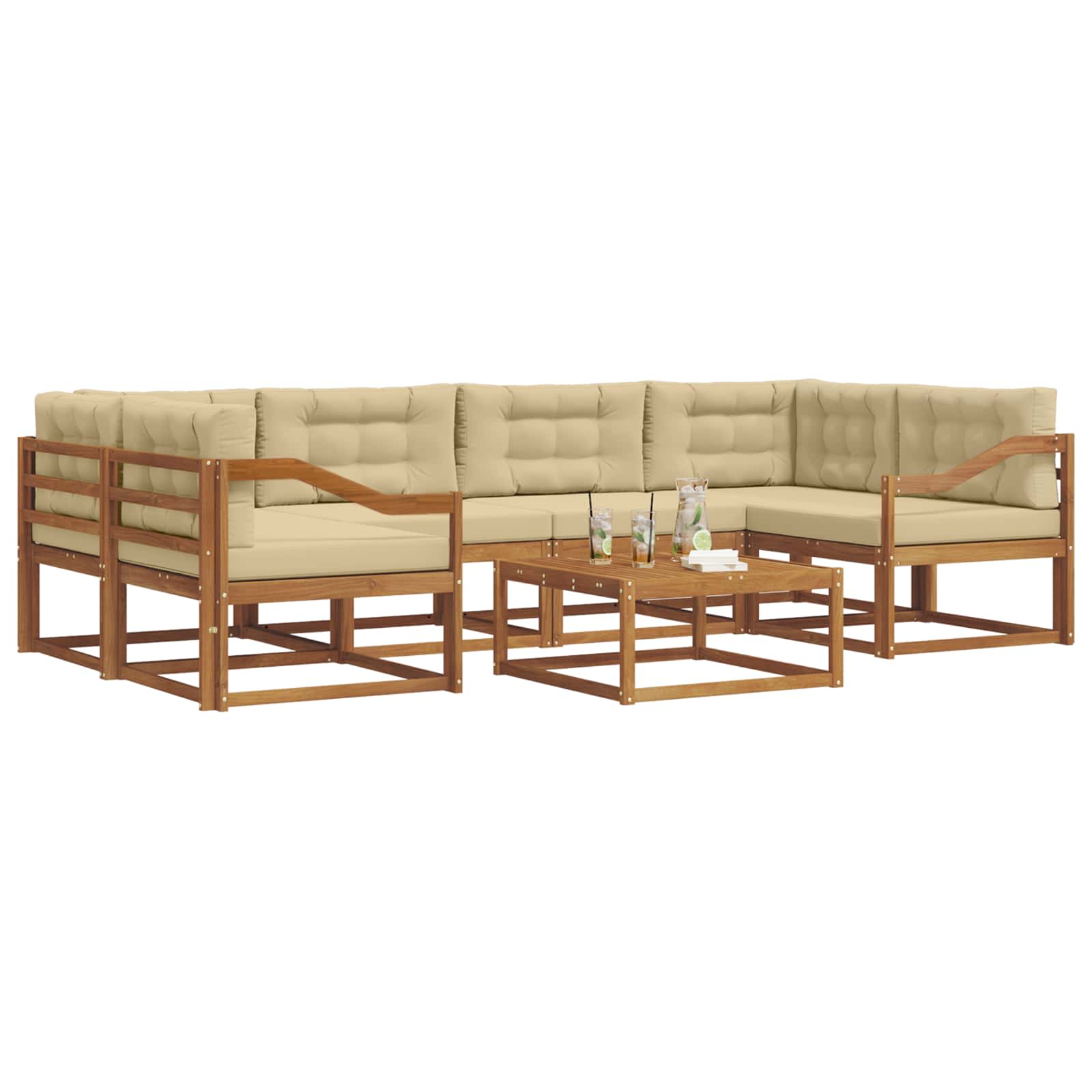 Ensemble de canapés d'extérieur 7 pcs Naturel et Beige - XIOS