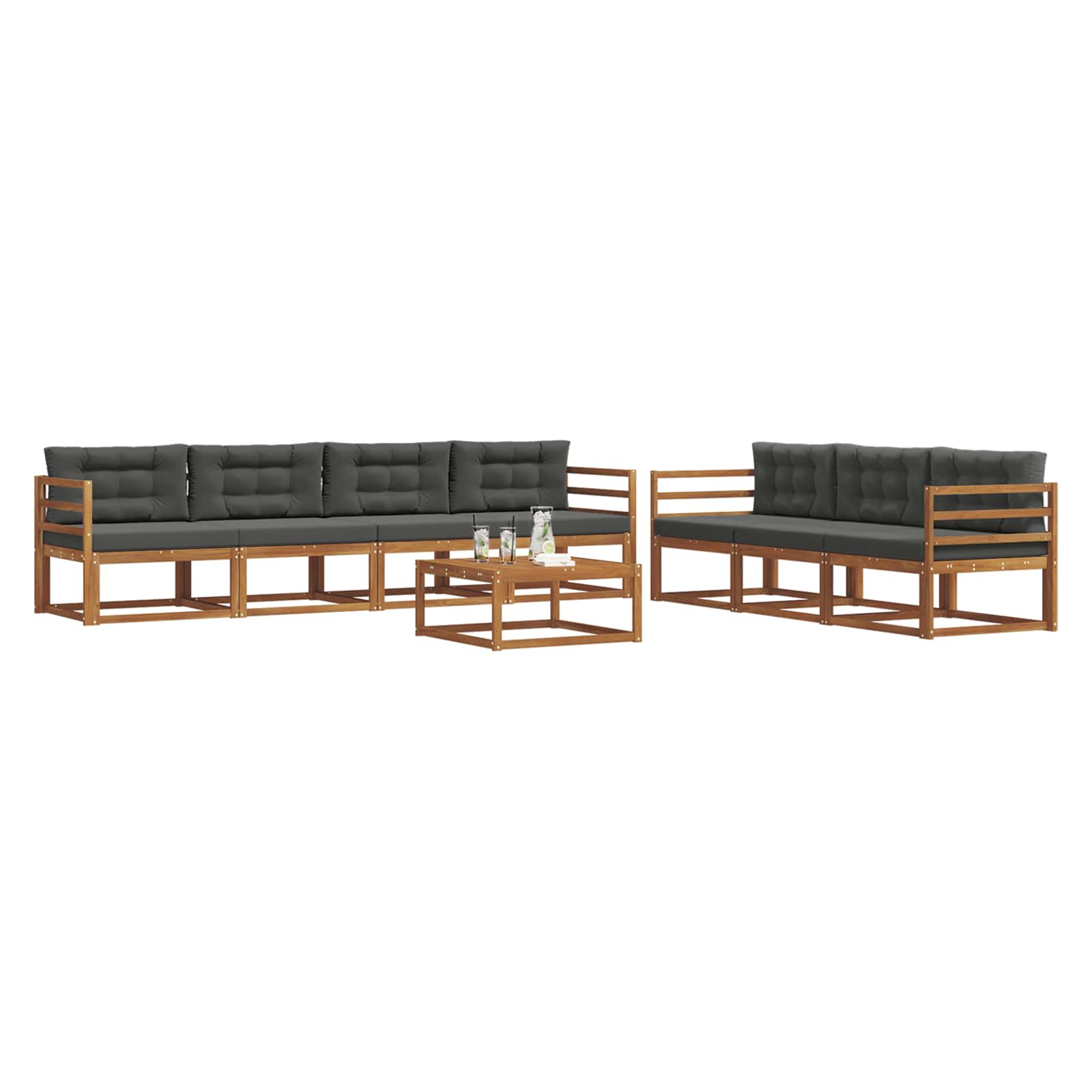 Ensemble de canapés d'extérieur 8 pcs Naturel et Anthracite - XIOS