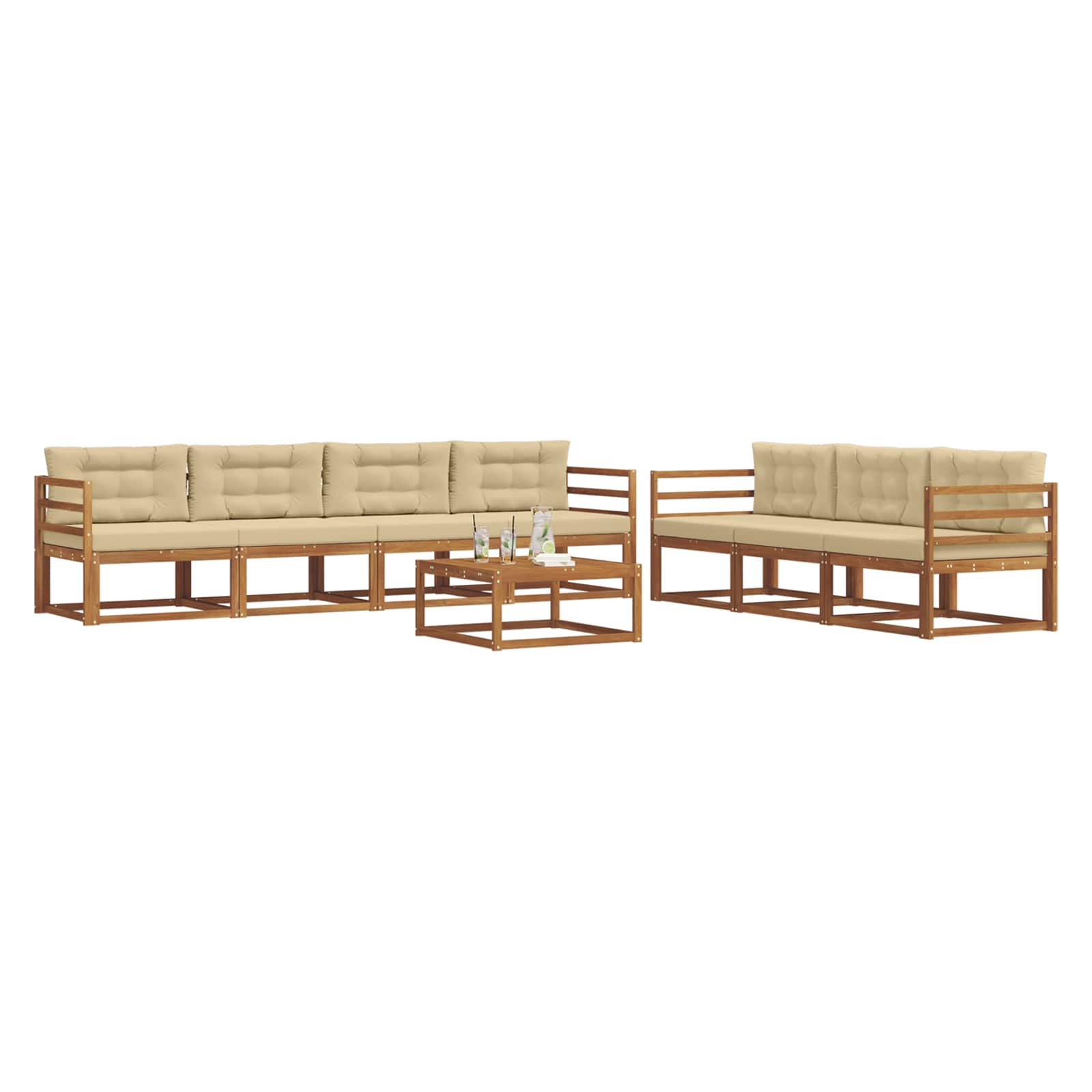 Ensemble de canapés d'extérieur 8 pcs Naturel et Beige - XIOS