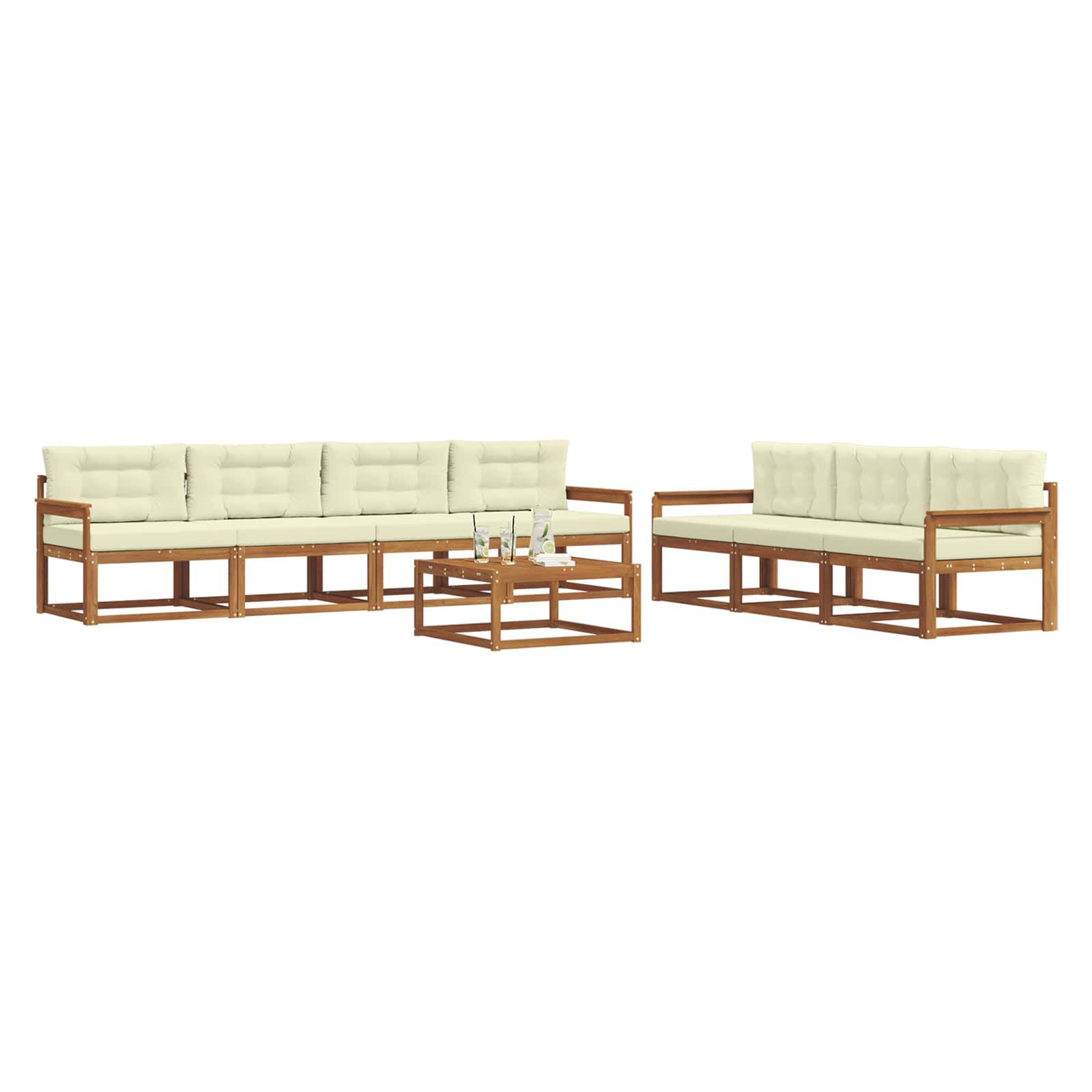 Ensemble de canapés d'extérieur 8 pcs Naturel et Crème - XIOS