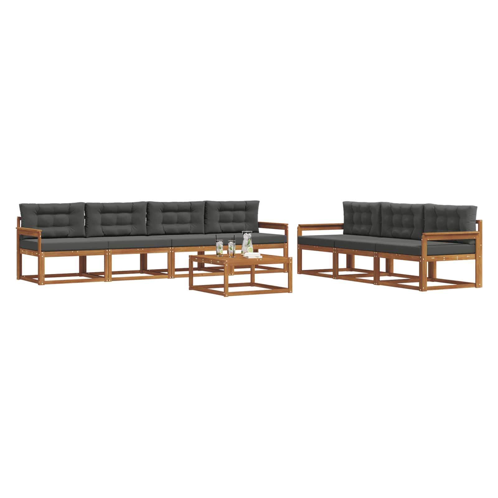 Ensemble de canapés d'extérieur 8 pcs Naturel et Anthracite - XIOS