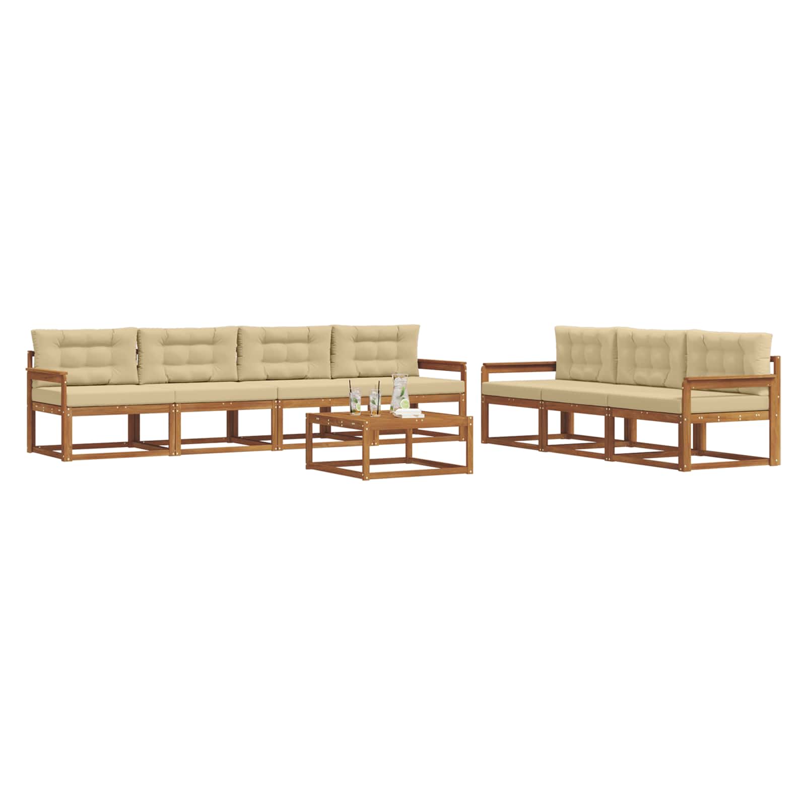 Ensemble de canapés d'extérieur 8 pcs Naturel et Beige - XIOS