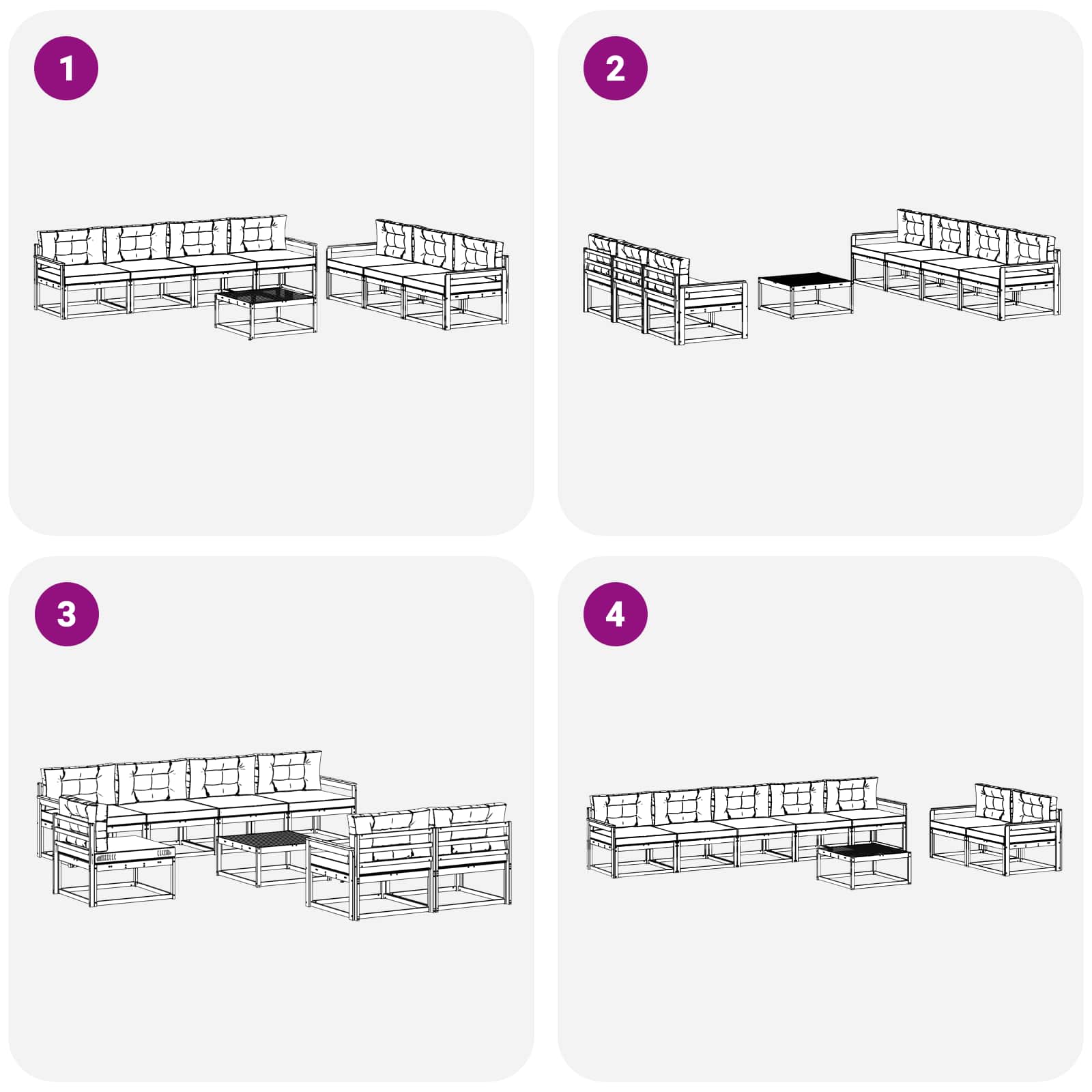 Ensemble de canapés d'extérieur 8 pcs Naturel et Beige - XIOS