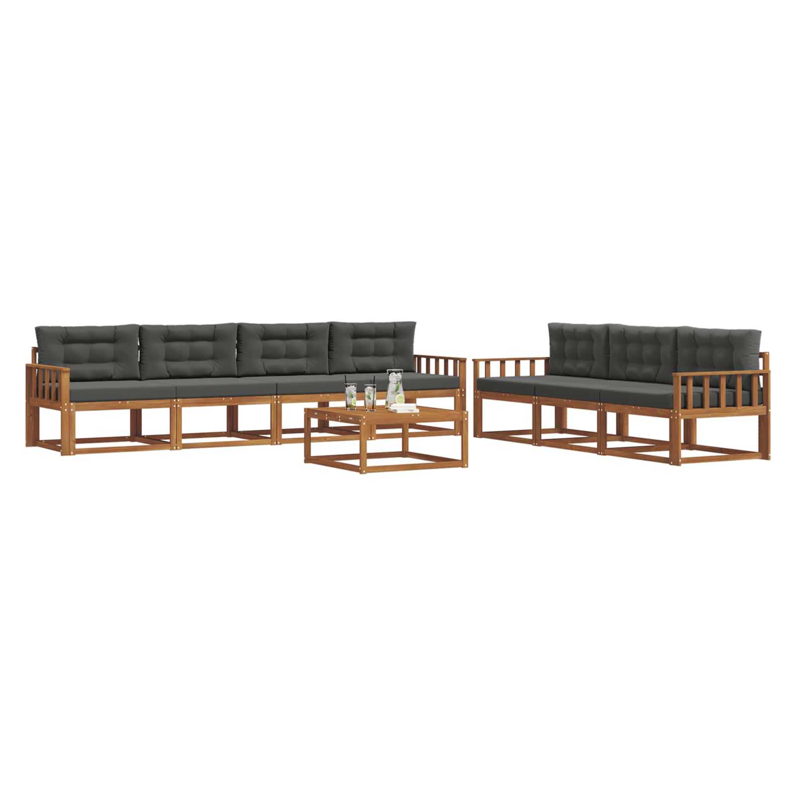 Ensemble de canapés d'extérieur 8 pcs Naturel et Anthracite - XIOS
