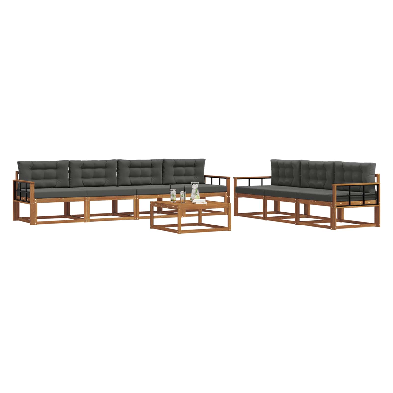 Ensemble de canapés d'extérieur 8 pcs Naturel et Anthracite - XIOS
