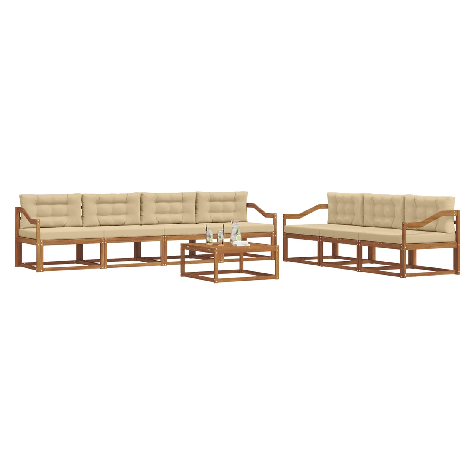 Ensemble de canapés d'extérieur 8 pcs Naturel et Beige - XIOS
