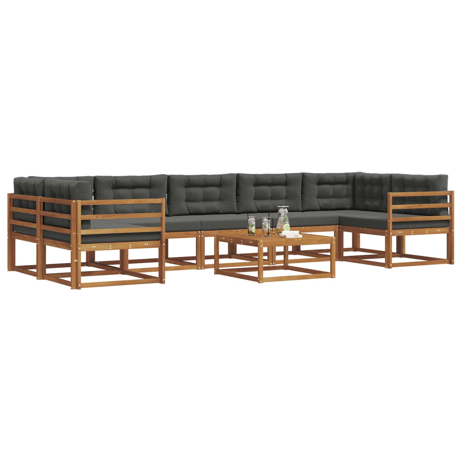 Ensemble de canapés d'extérieur 8 pcs Naturel et Anthracite - XIOS