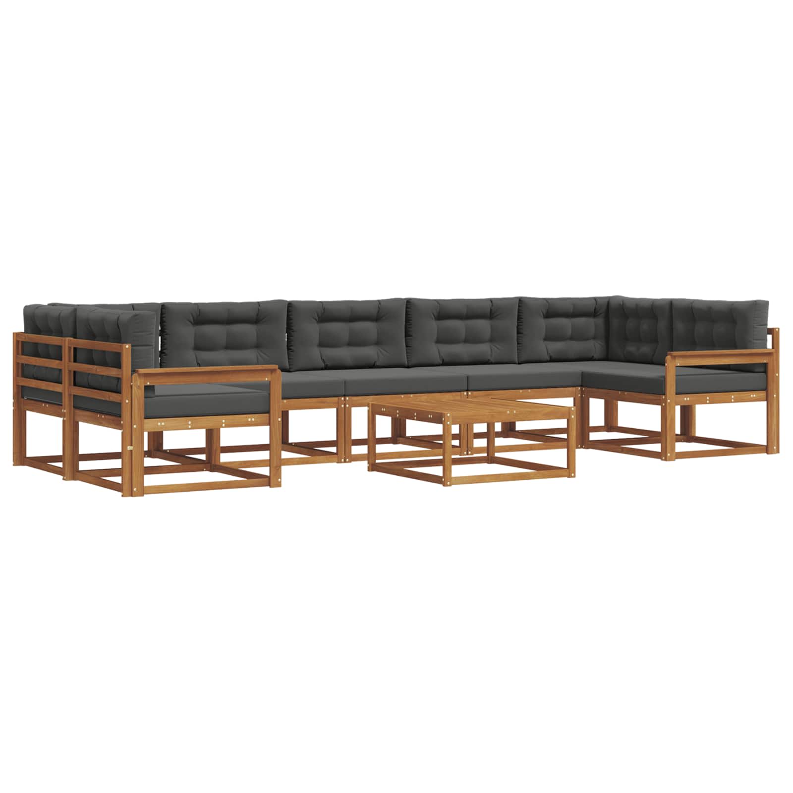 Ensemble de canapés d'extérieur 8 pcs Naturel et Anthracite - XIOS