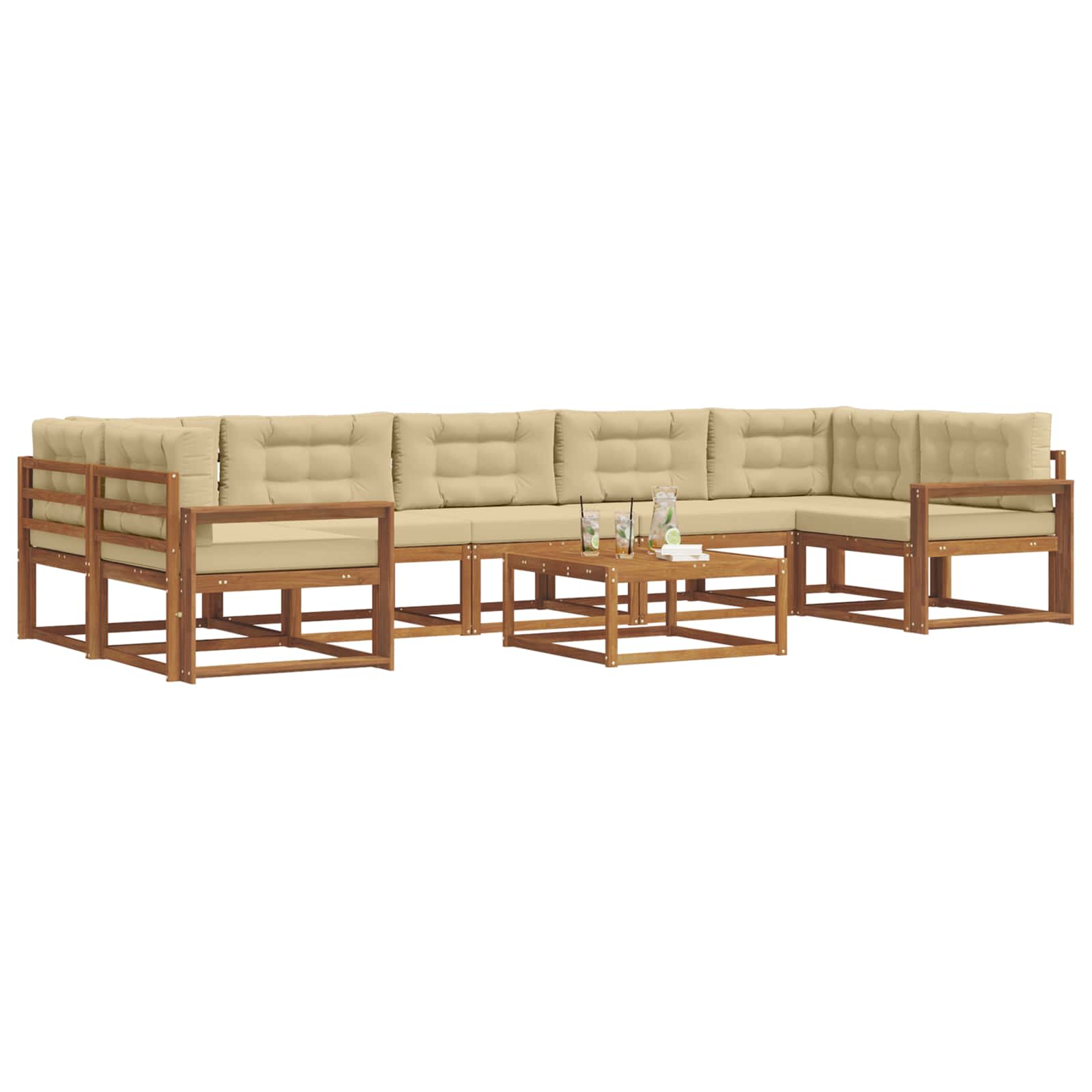 Ensemble de canapés d'extérieur 8 pcs Naturel et Beige - XIOS