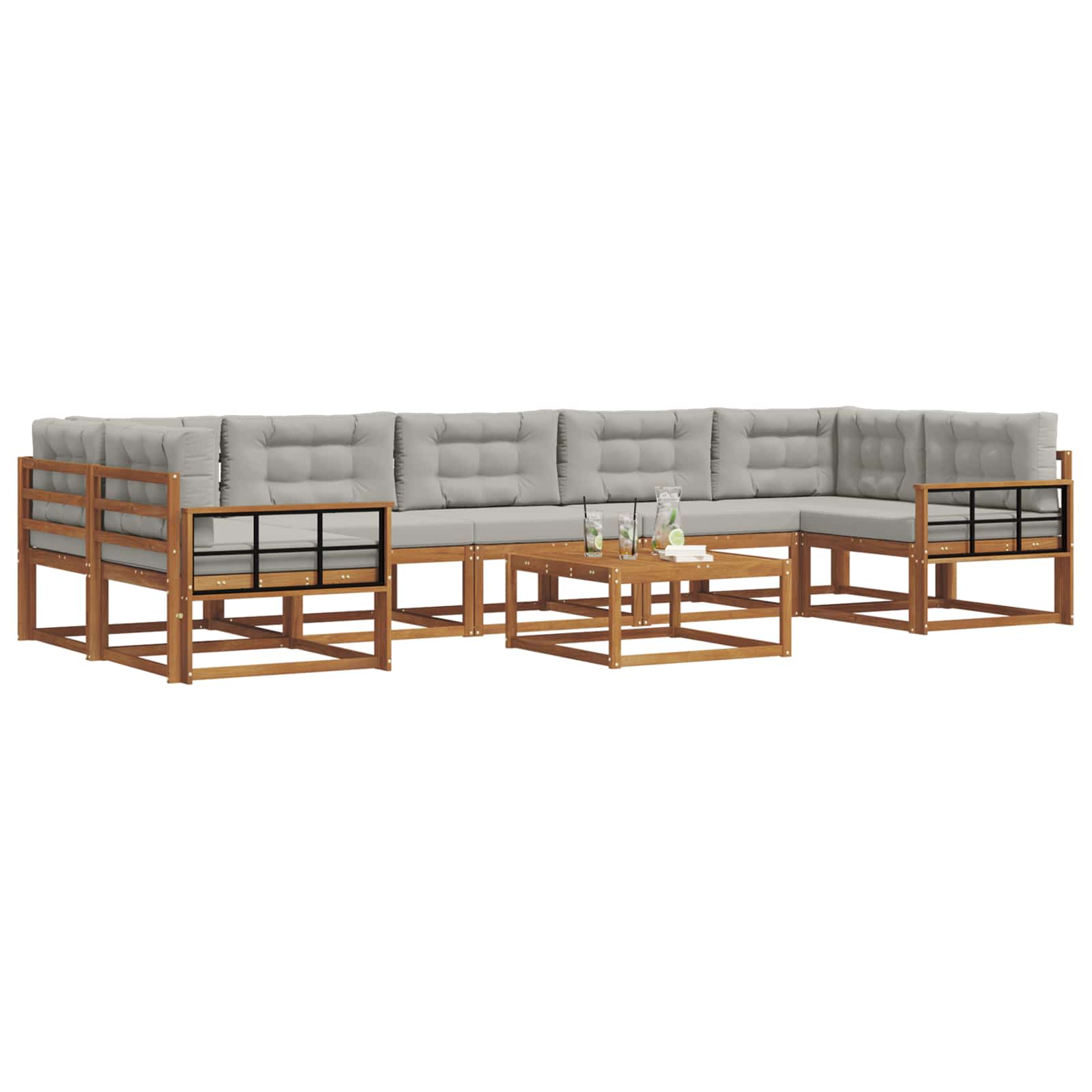 Ensemble de canapés d'extérieur 8 pcs Gris Naturel et Clair - XIOS