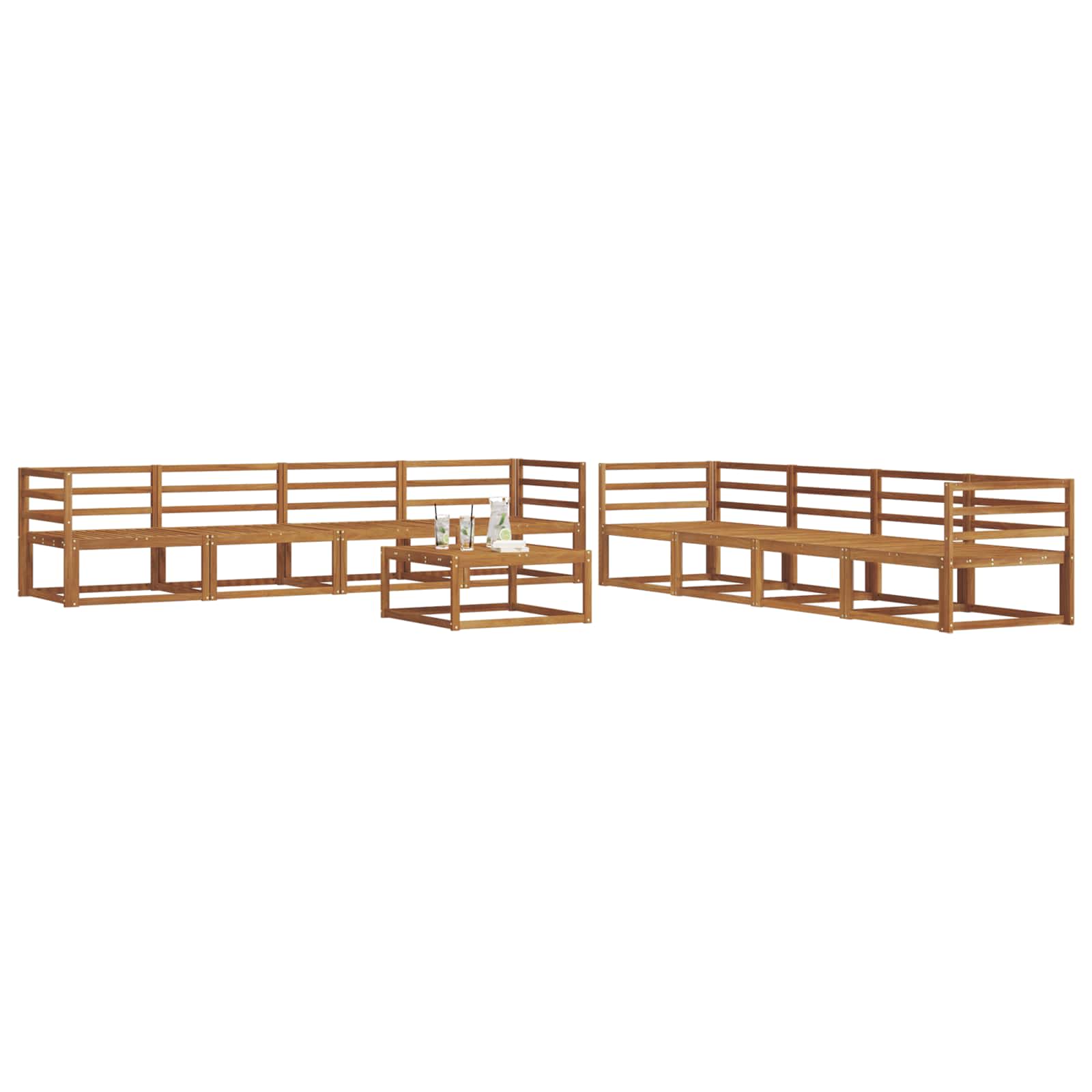 Ensemble de canapés d'extérieur 9 pcs Naturel - XIOS
