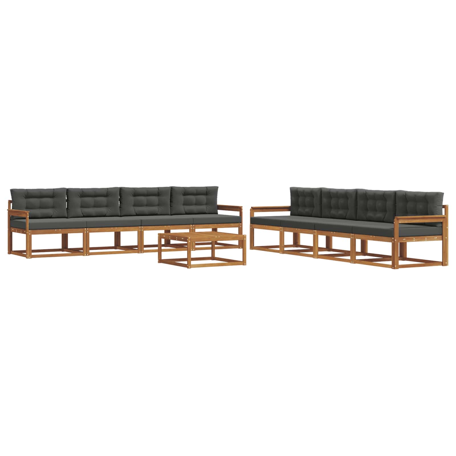 Ensemble de canapés d'extérieur 9 pcs Naturel et Anthracite - XIOS
