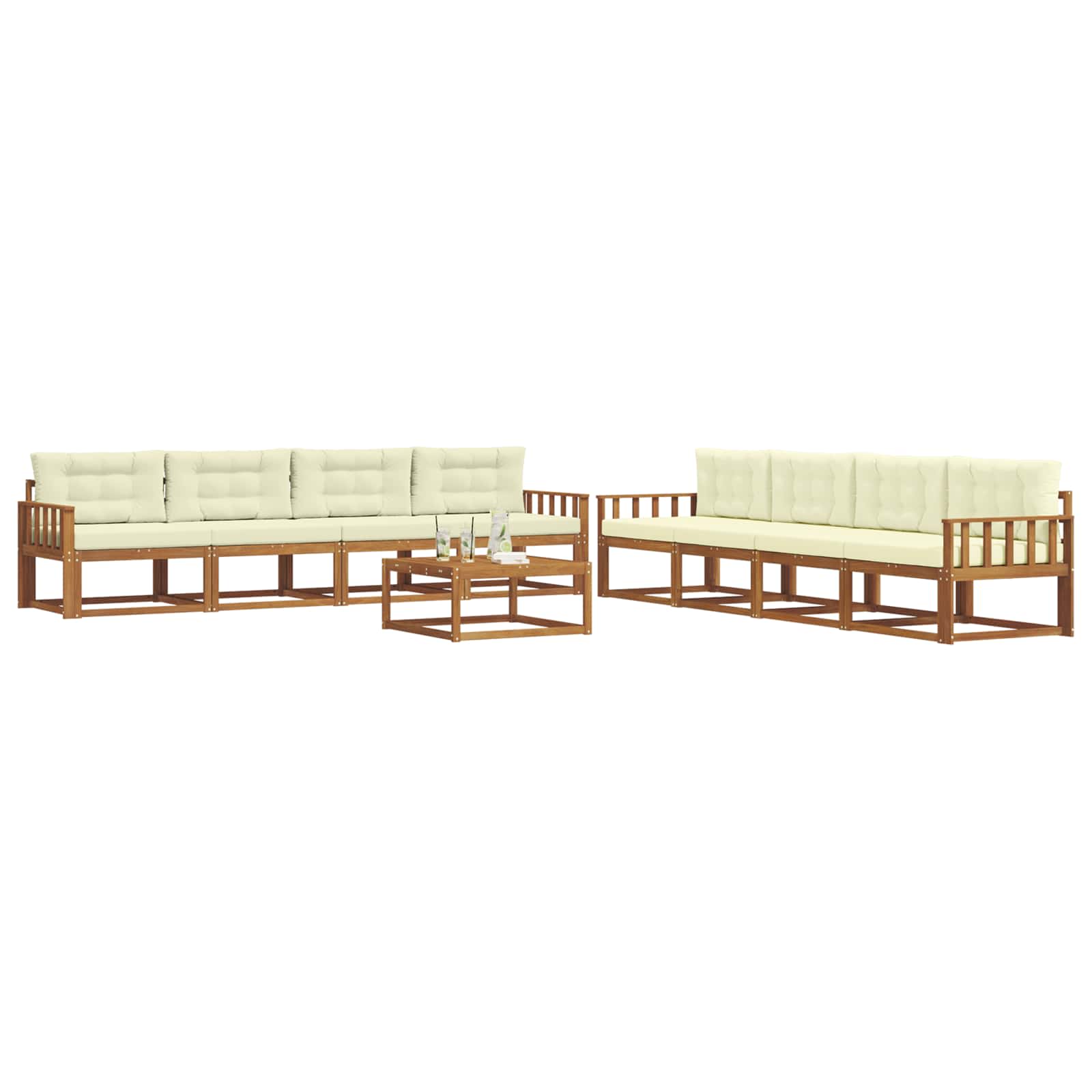 Ensemble de canapés d'extérieur 9 pcs Naturel et Crème - XIOS