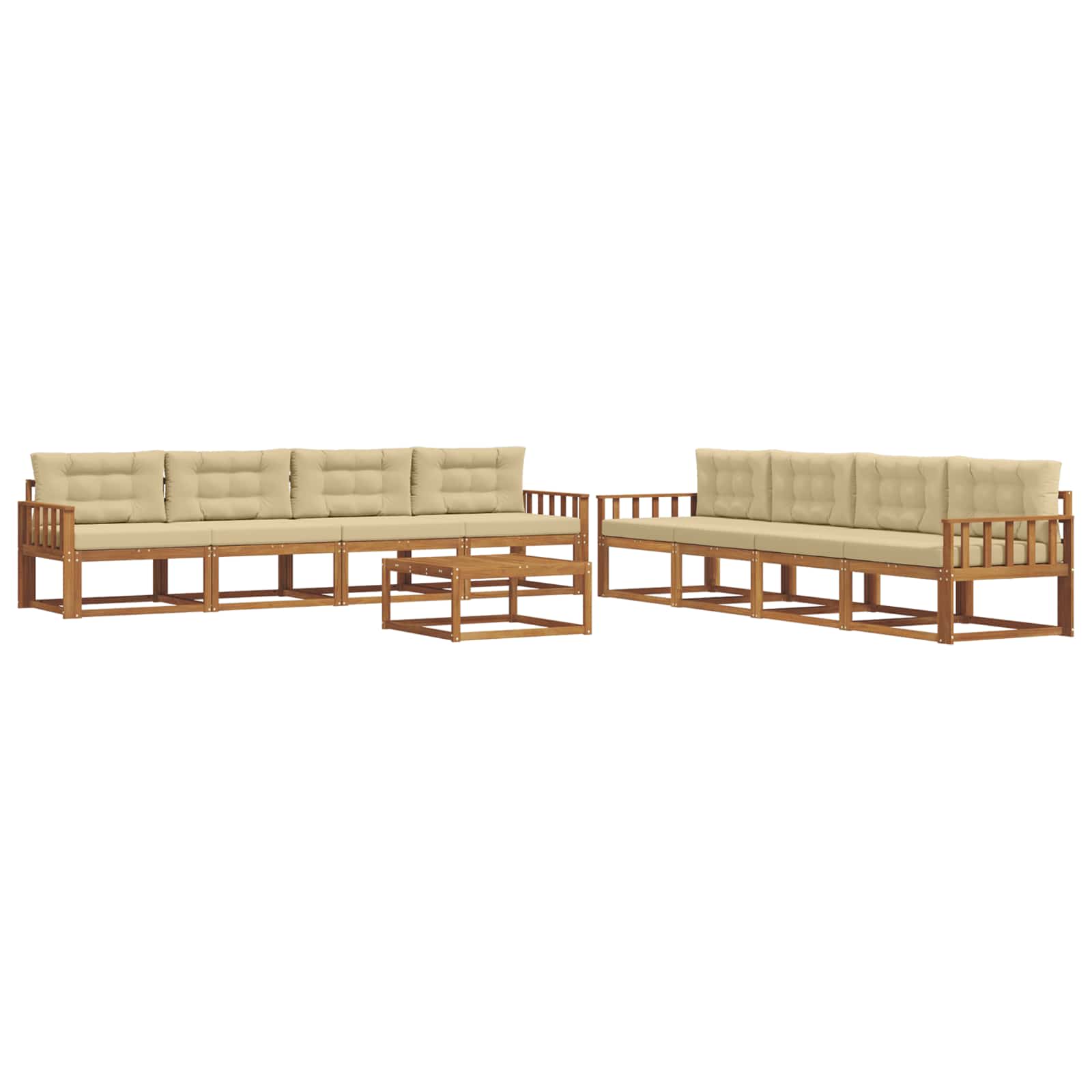 Ensemble de canapés d'extérieur 9 pcs Naturel et Beige - XIOS