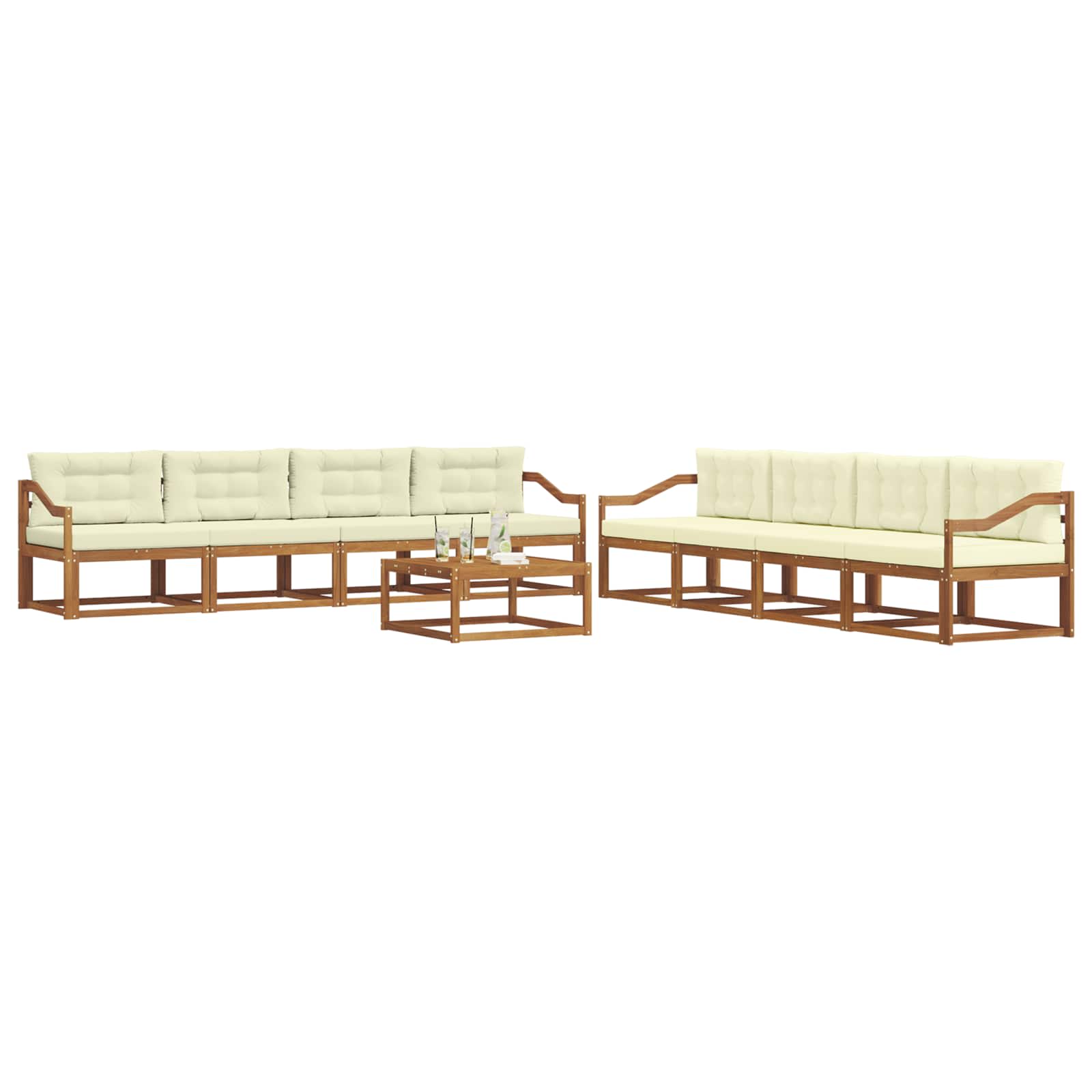 Ensemble de canapés d'extérieur 9 pcs Naturel et Crème - XIOS