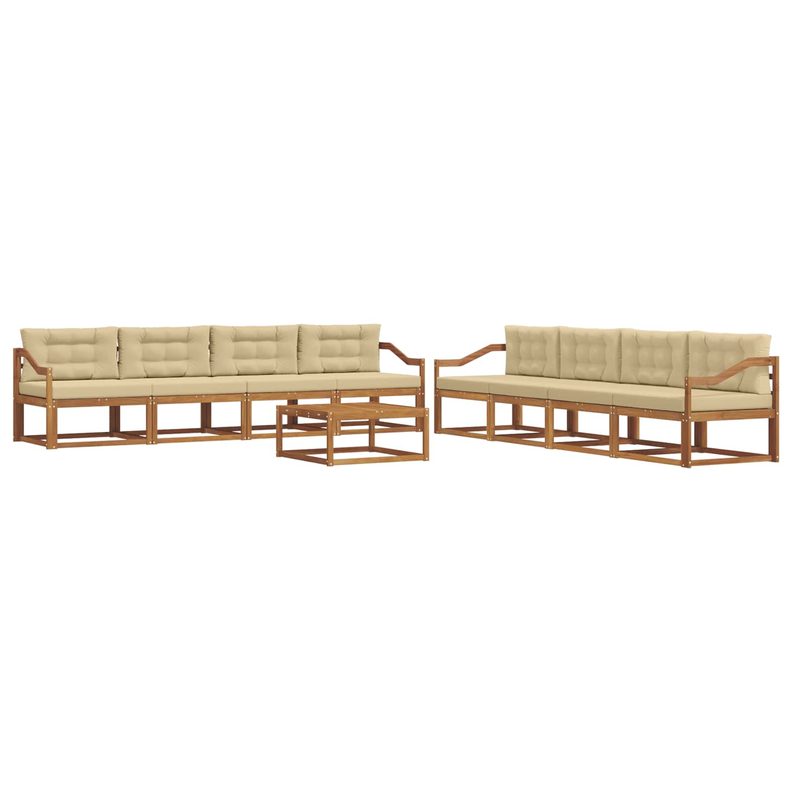 Ensemble de canapés d'extérieur 9 pcs Naturel et Beige - XIOS