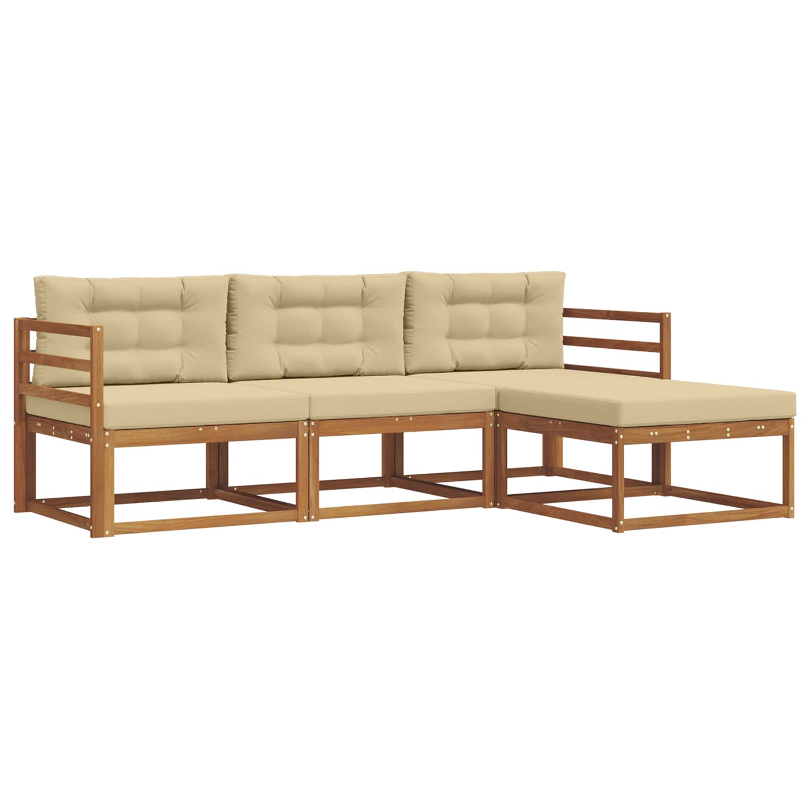 Ensemble de canapés d'extérieur 4 pcs Naturel et Beige - XIOS
