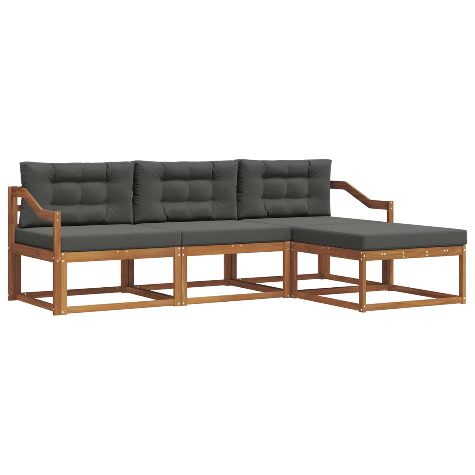 Ensemble de canapés d'extérieur 4 pcs Naturel et Anthracite - XIOS