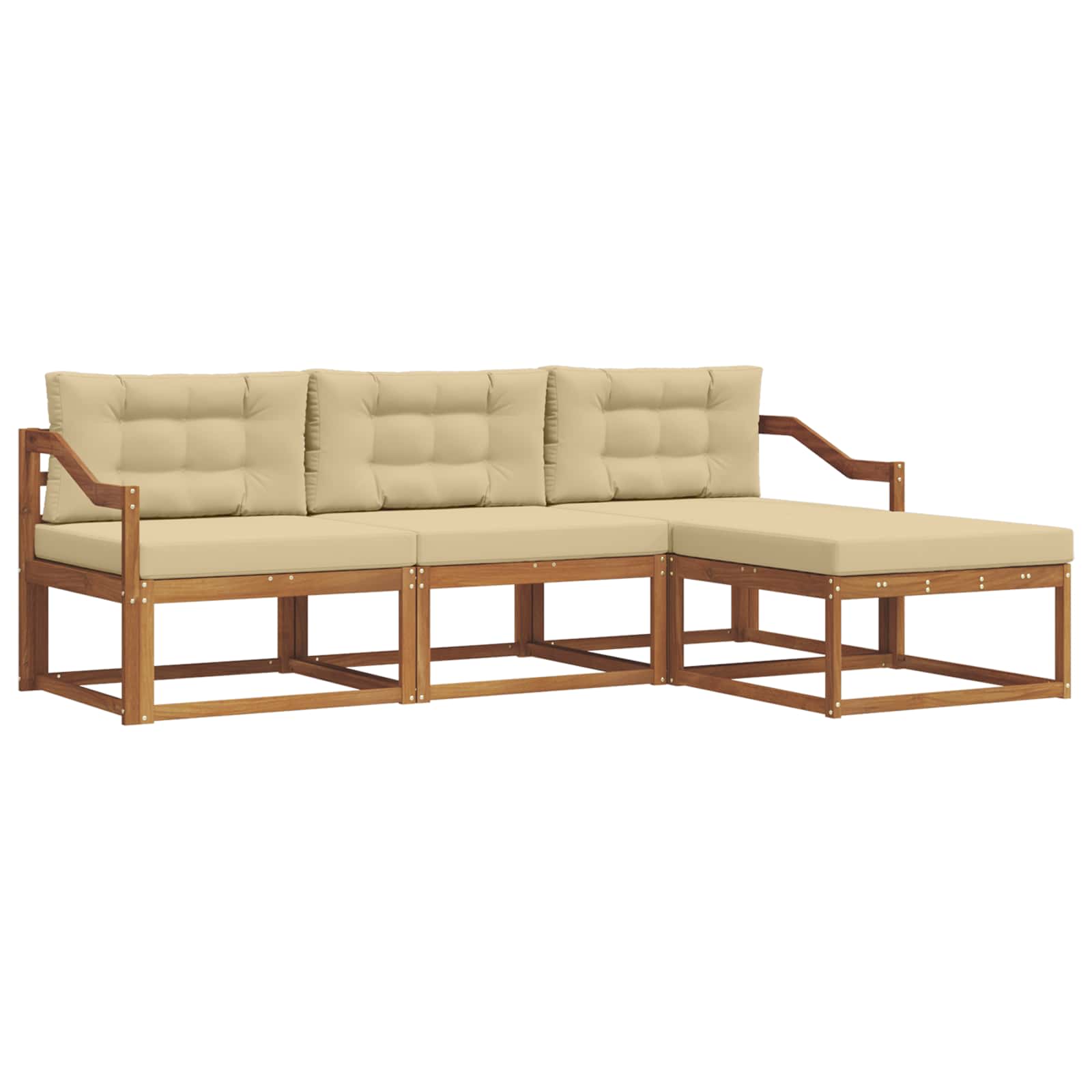 Ensemble de canapés d'extérieur 4 pcs Naturel et Beige - XIOS