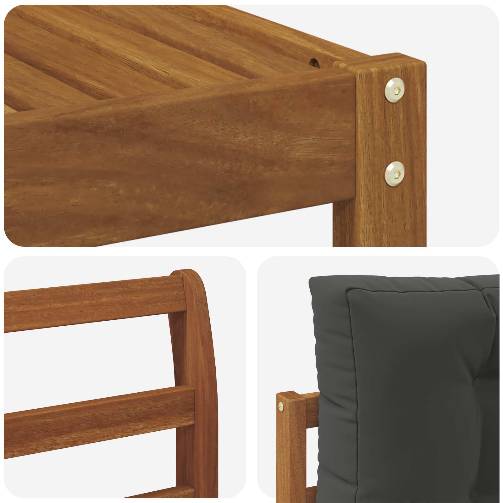 Ensemble de canapés d'extérieur 5 pcs Naturel et Anthracite - XIOS