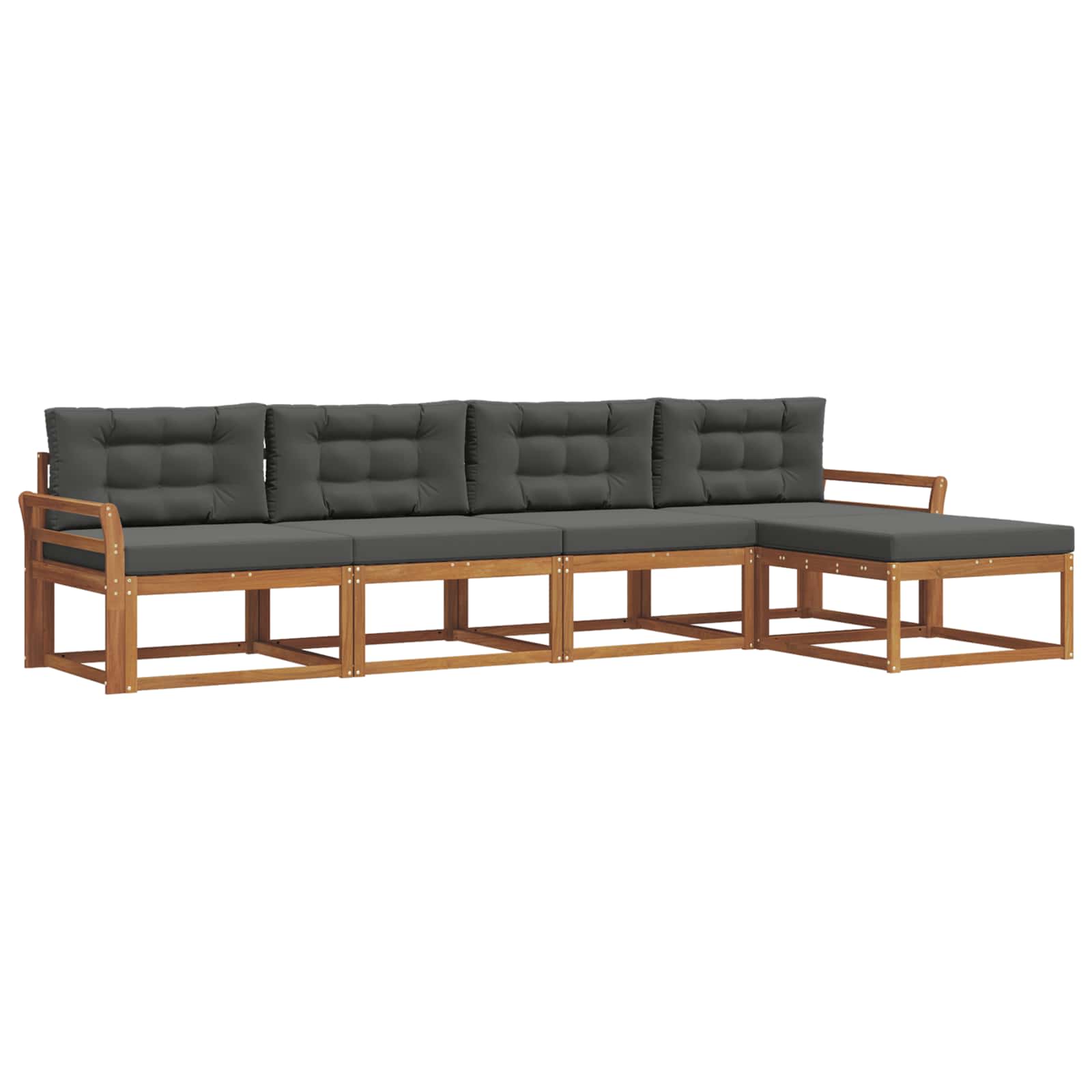 Ensemble de canapés d'extérieur 5 pcs Naturel et Anthracite - XIOS
