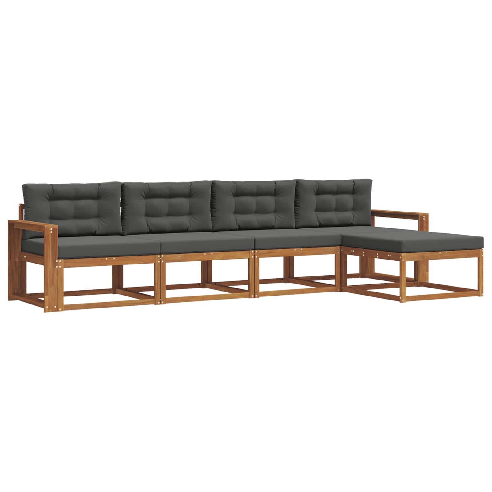 Ensemble de canapés d'extérieur 5 pcs Naturel et Anthracite - XIOS