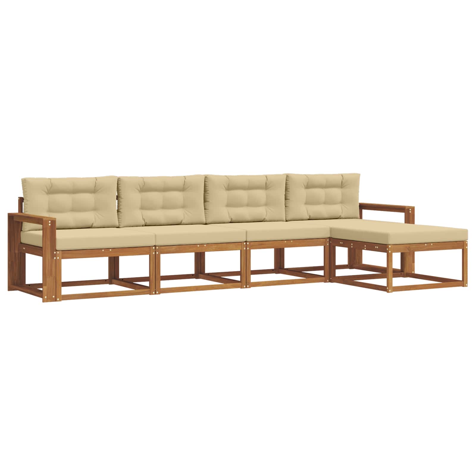 Ensemble de canapés d'extérieur 5 pcs Naturel et Beige - XIOS