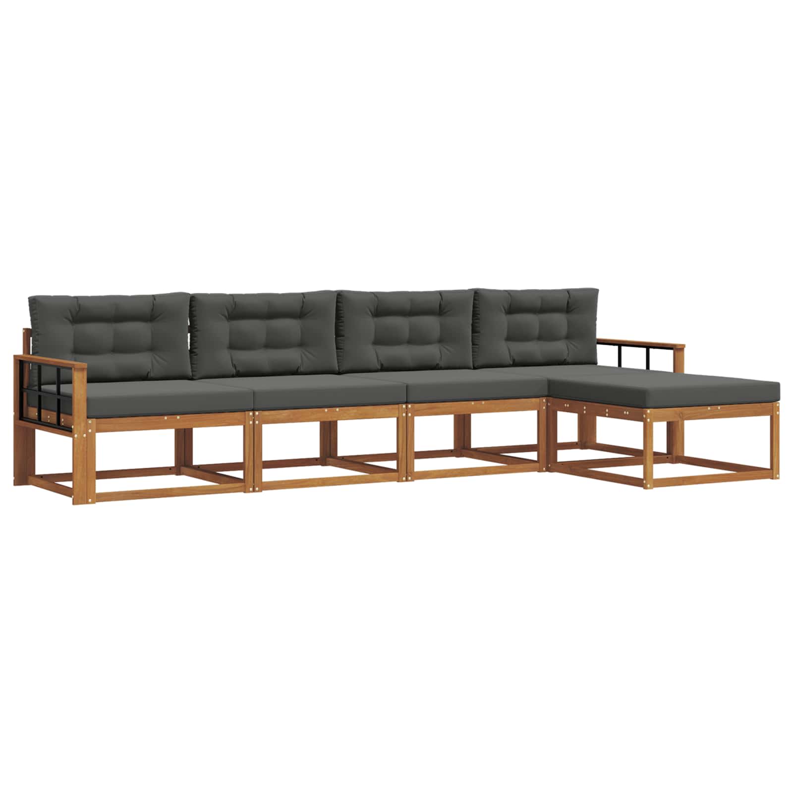 Ensemble de canapés d'extérieur 5 pcs Naturel et Anthracite - XIOS