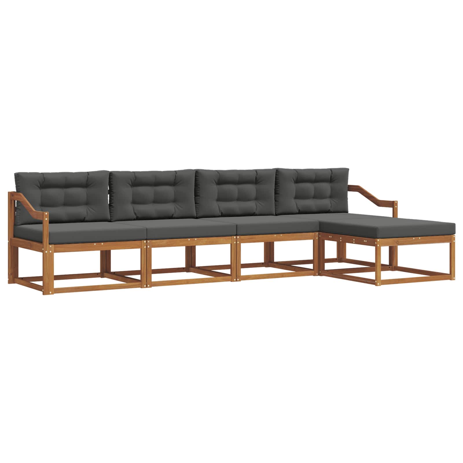 Ensemble de canapés d'extérieur 5 pcs Naturel et Anthracite - XIOS