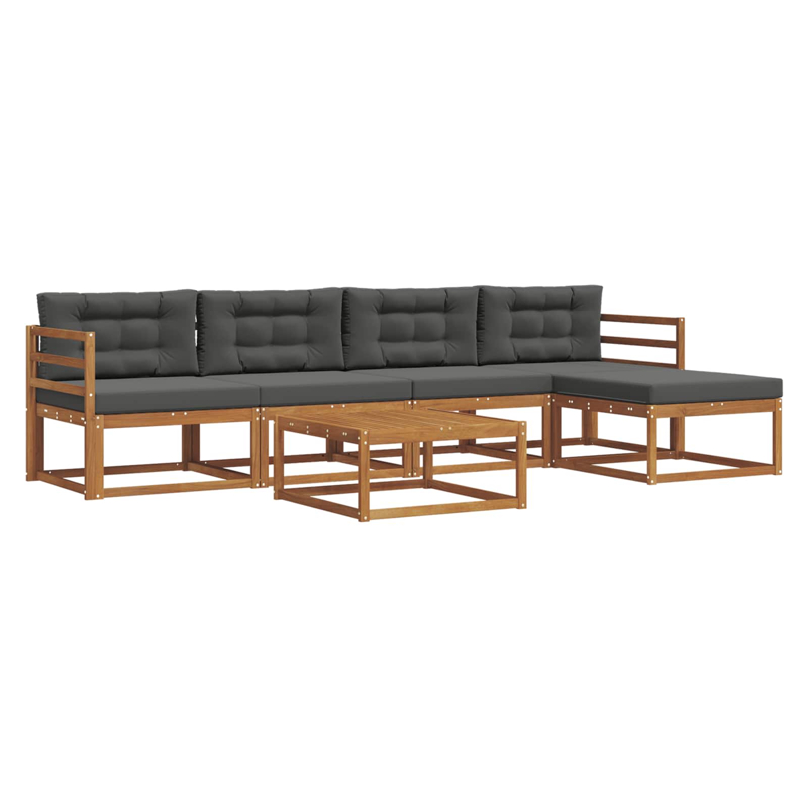 Ensemble de canapés d'extérieur 6 pcs Naturel et Anthracite - XIOS