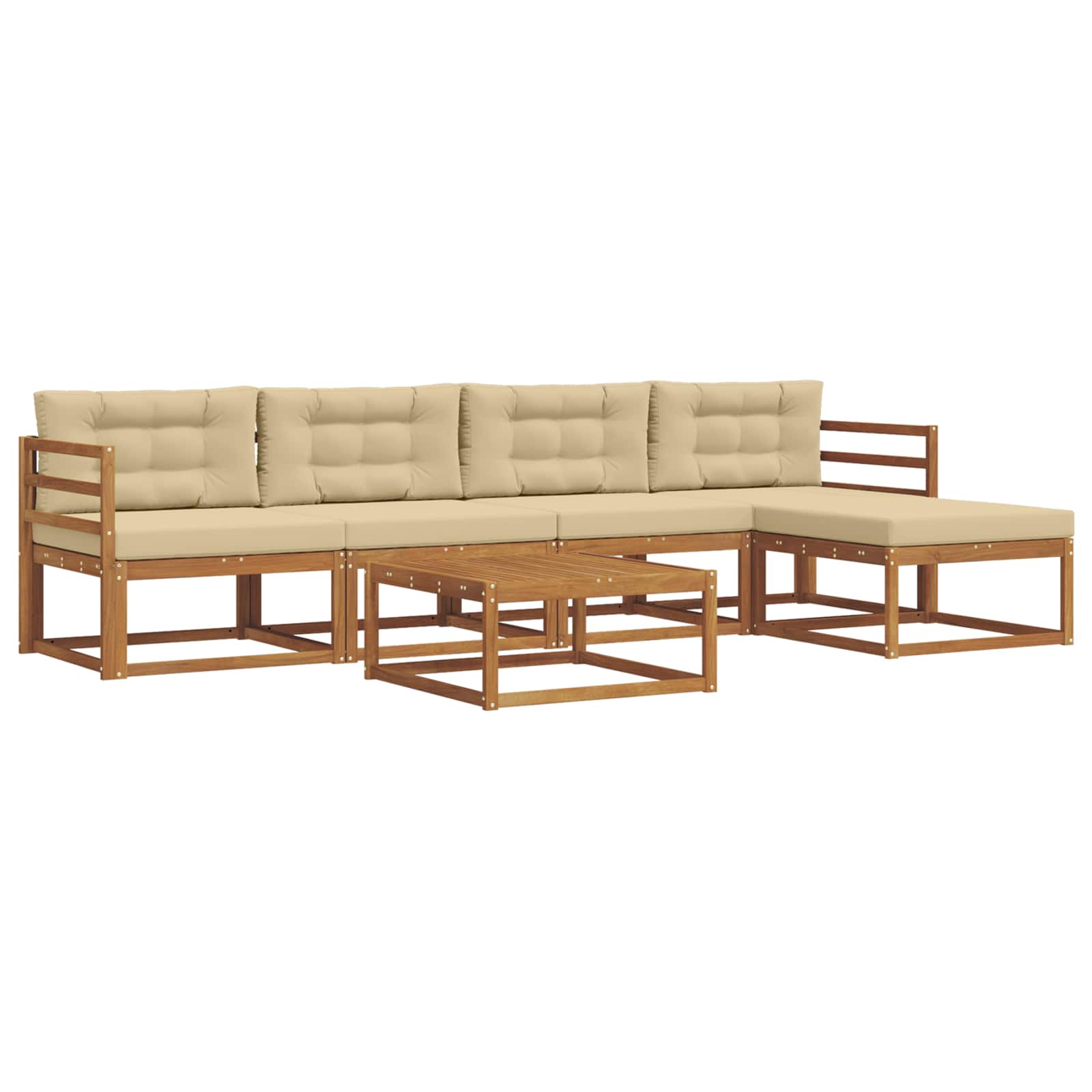 Ensemble de canapés d'extérieur 6 pcs Naturel et Beige - XIOS
