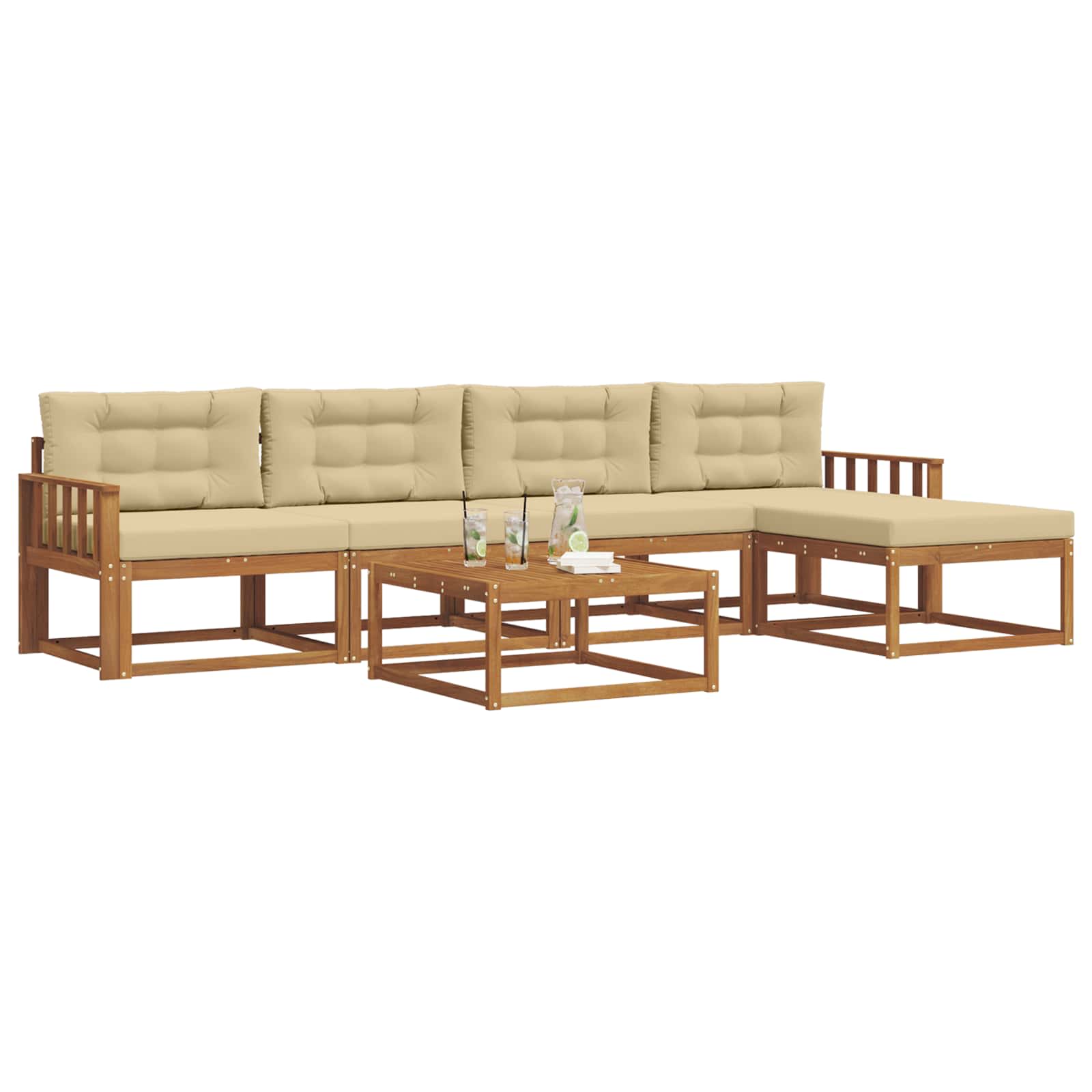 Ensemble de canapés d'extérieur 6 pcs Naturel et Beige - XIOS
