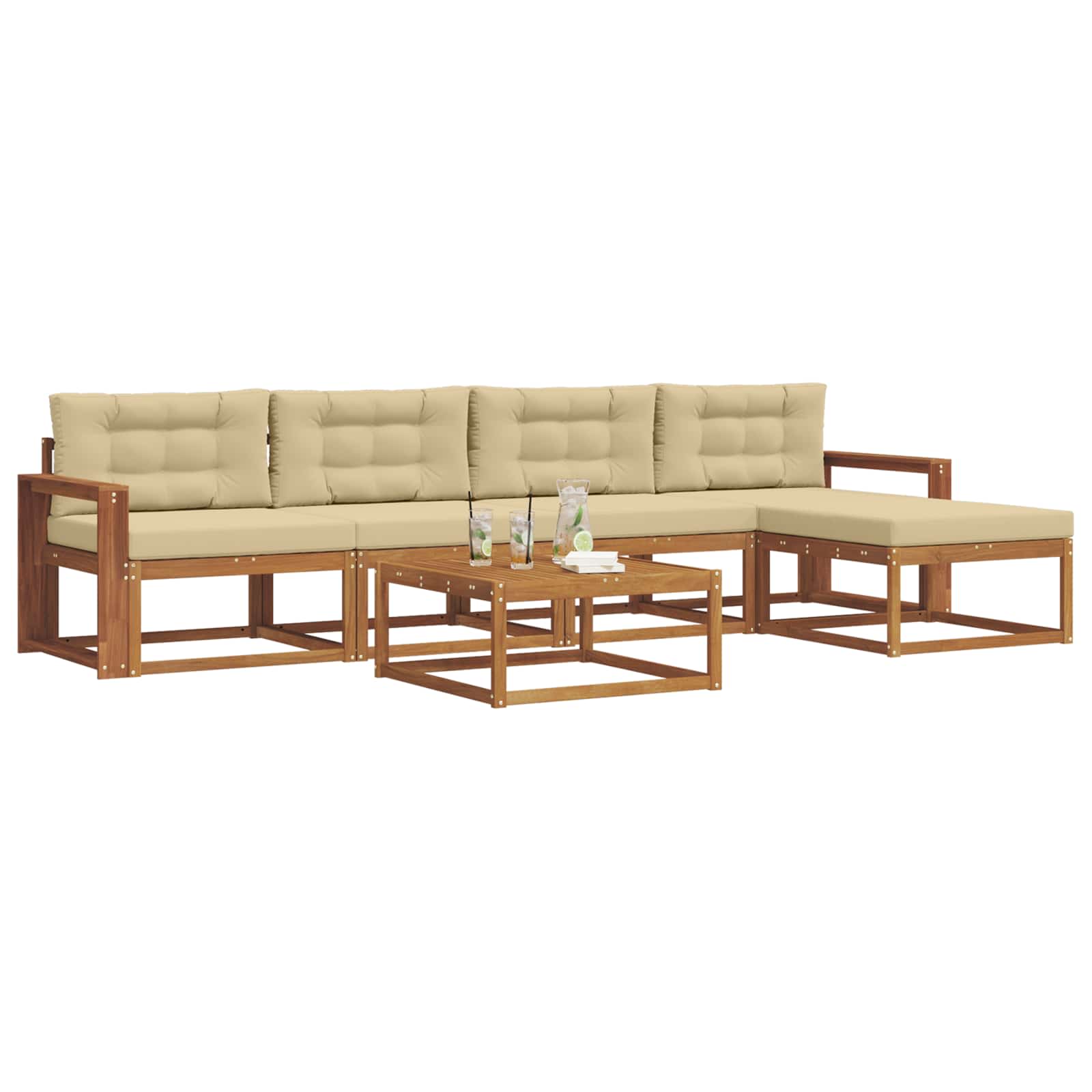 Ensemble de canapés d'extérieur 6 pcs Naturel et Beige - XIOS