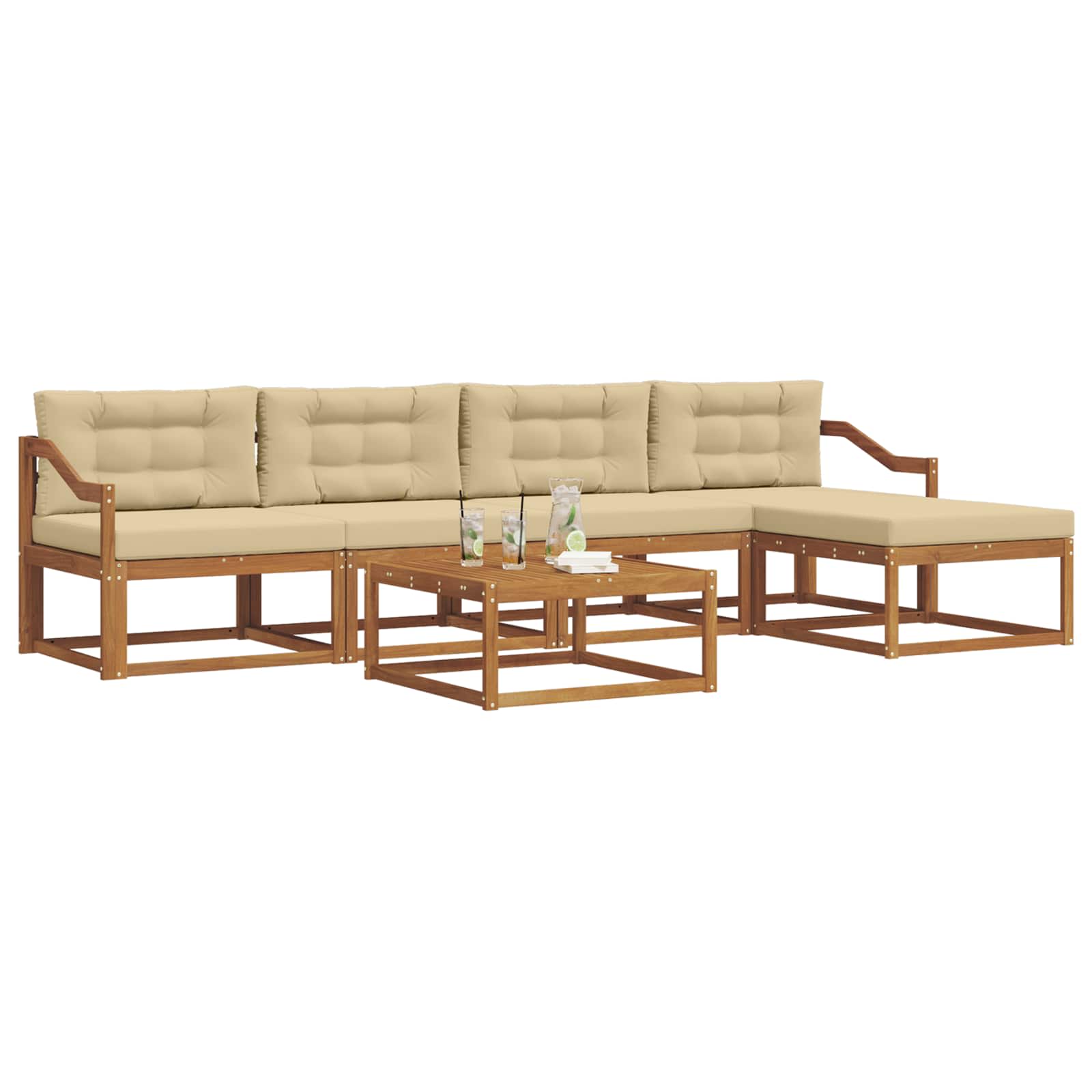 Ensemble de canapés d'extérieur 6 pcs Naturel et Beige - XIOS