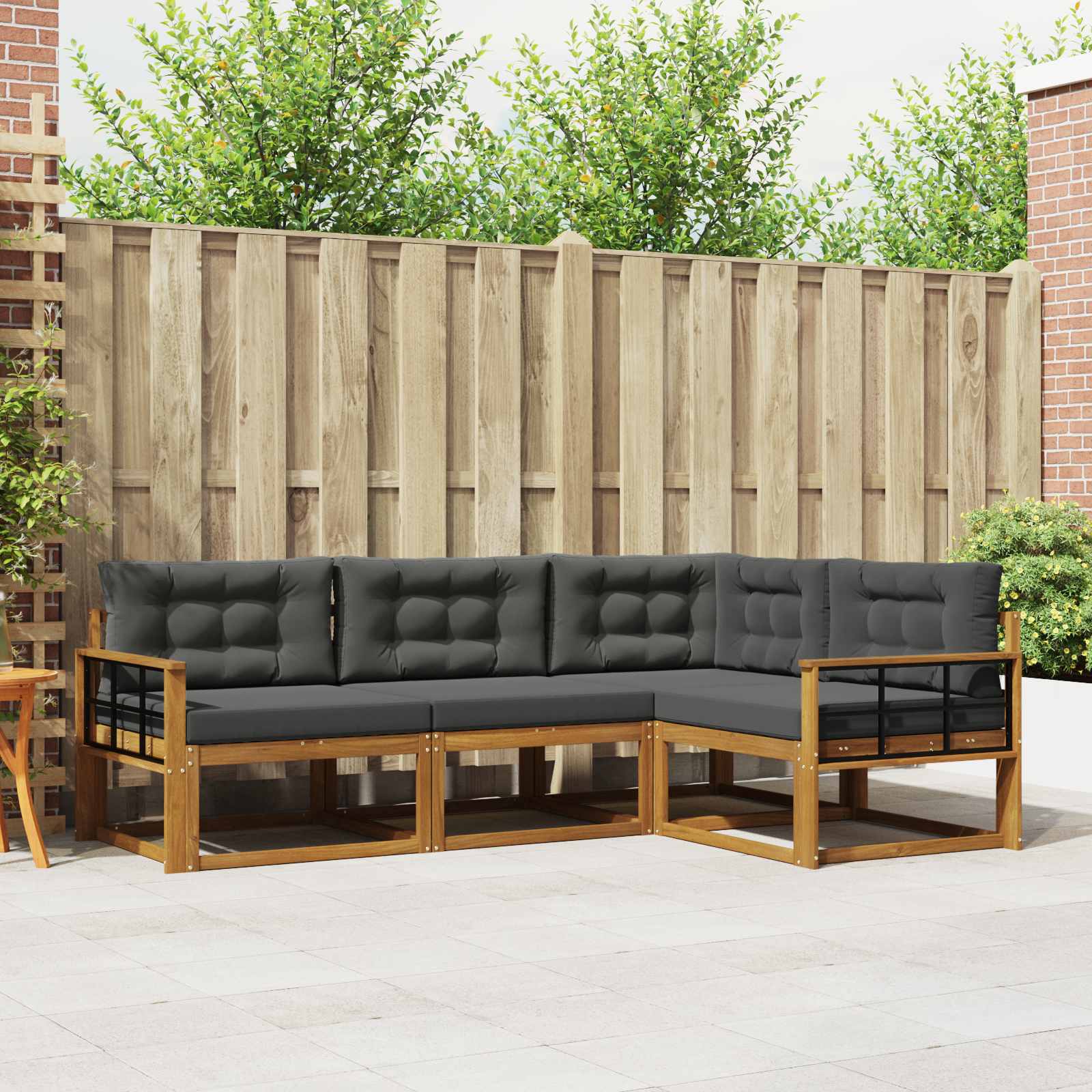 Ensemble de canapés d'extérieur 4 pcs Naturel et Anthracite - XIOS