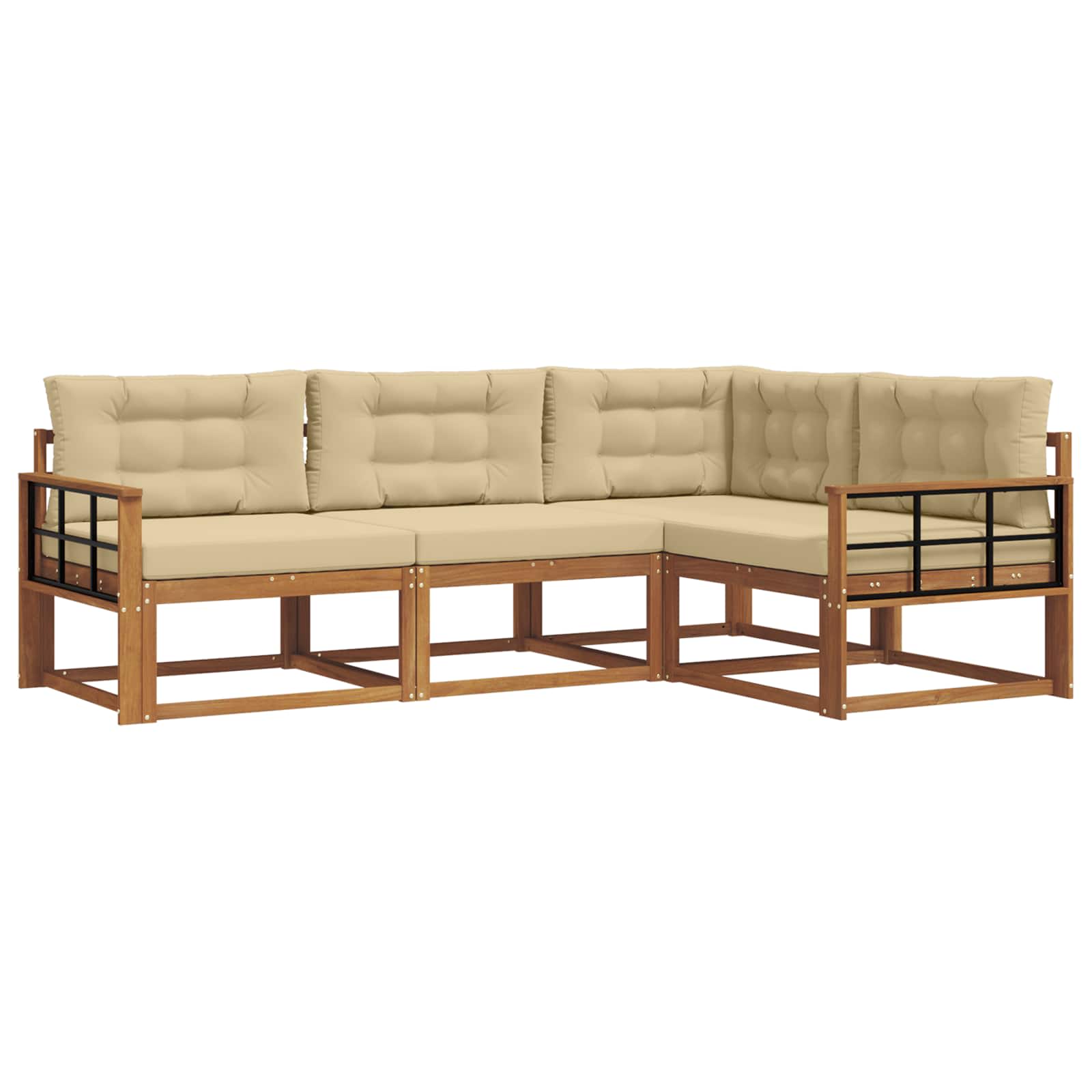 Ensemble de canapés d'extérieur 4 pcs Naturel et Beige - XIOS