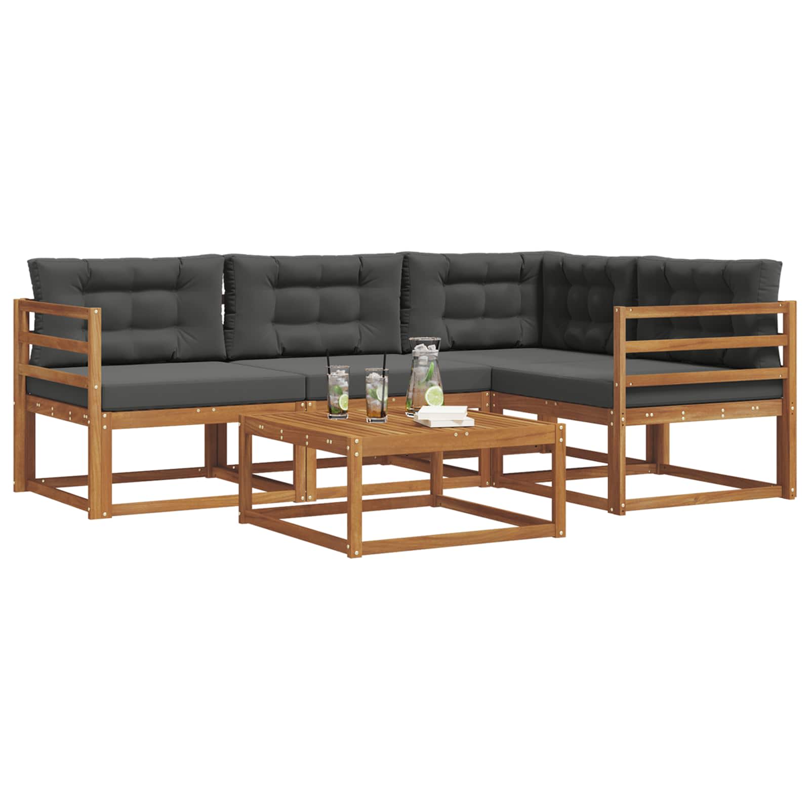 Ensemble de canapés d'extérieur 5 pcs Naturel et Anthracite - XIOS