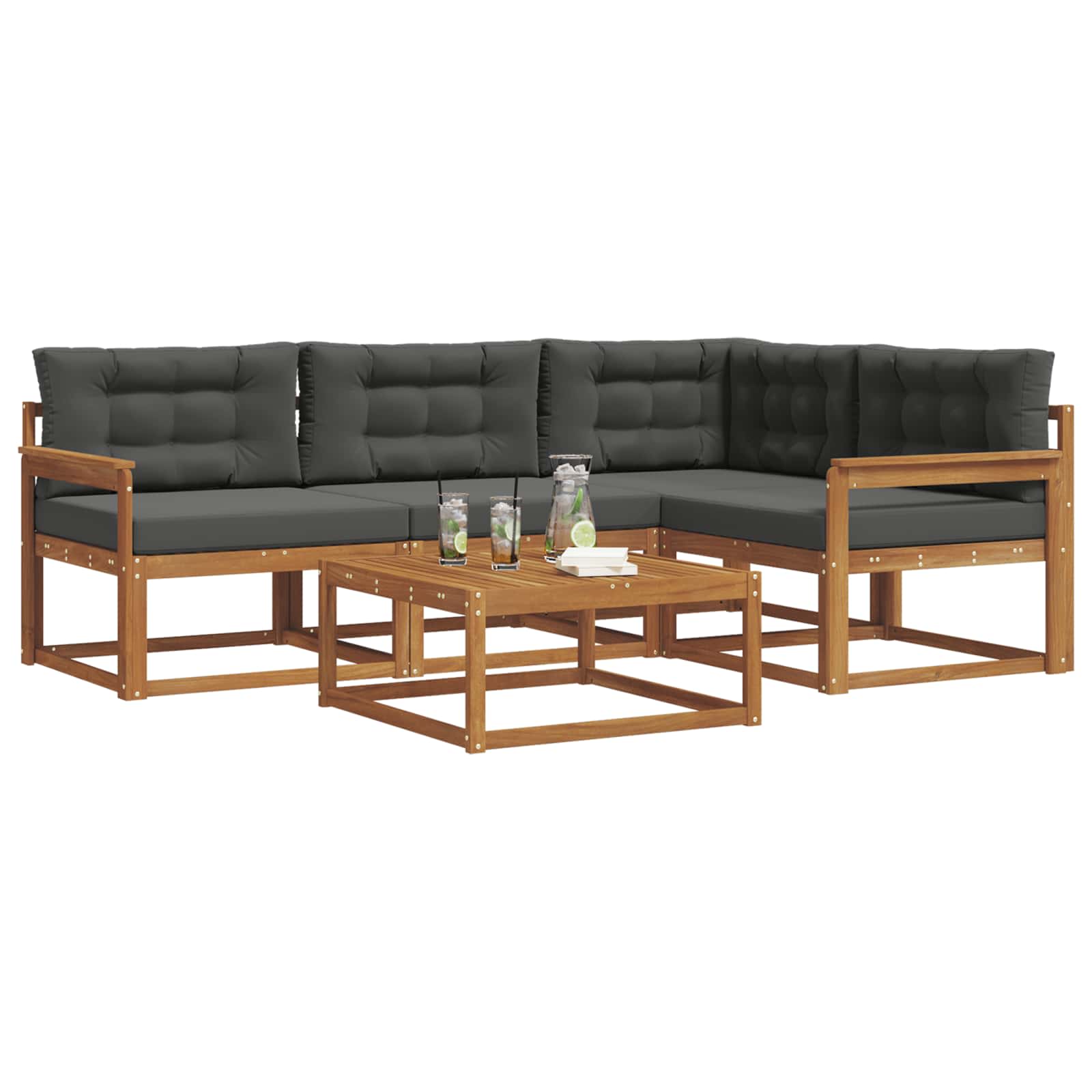 Ensemble de canapés d'extérieur 5 pcs Naturel et Anthracite - XIOS