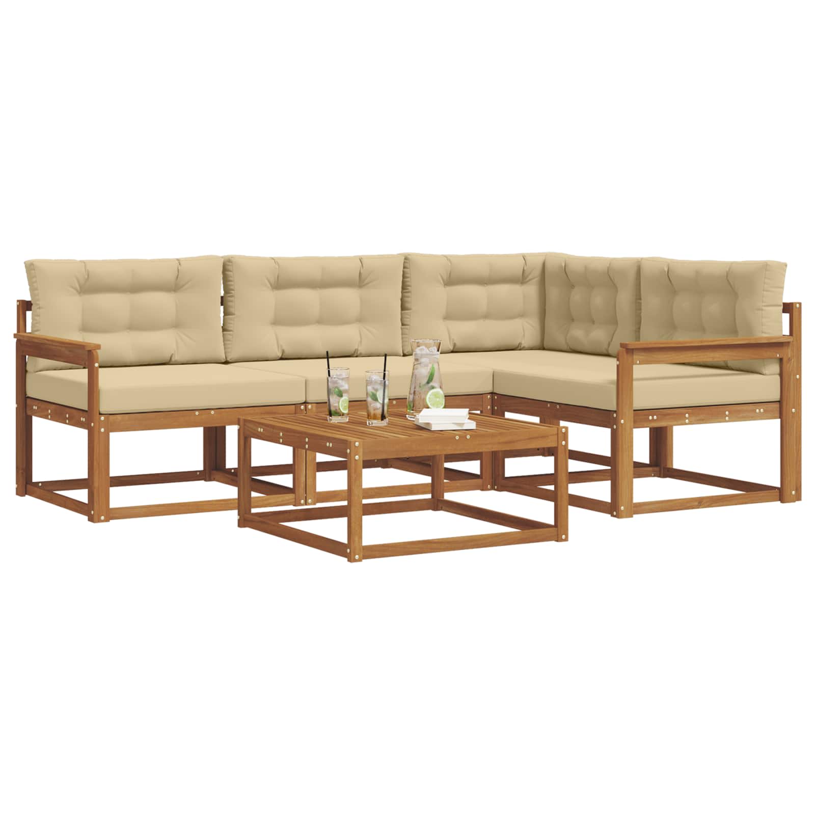 Ensemble de canapés d'extérieur 5 pcs Naturel et Beige - XIOS