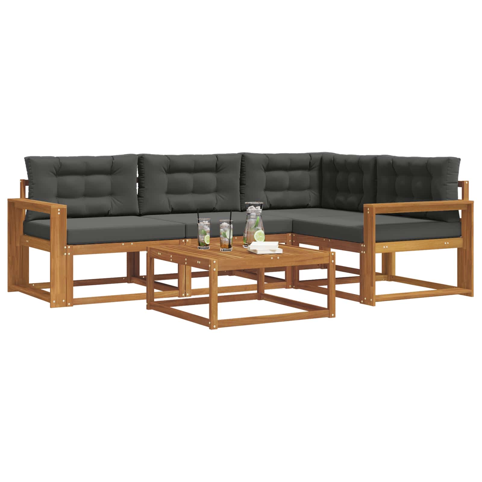 Ensemble de canapés d'extérieur 5 pcs Naturel et Anthracite - XIOS