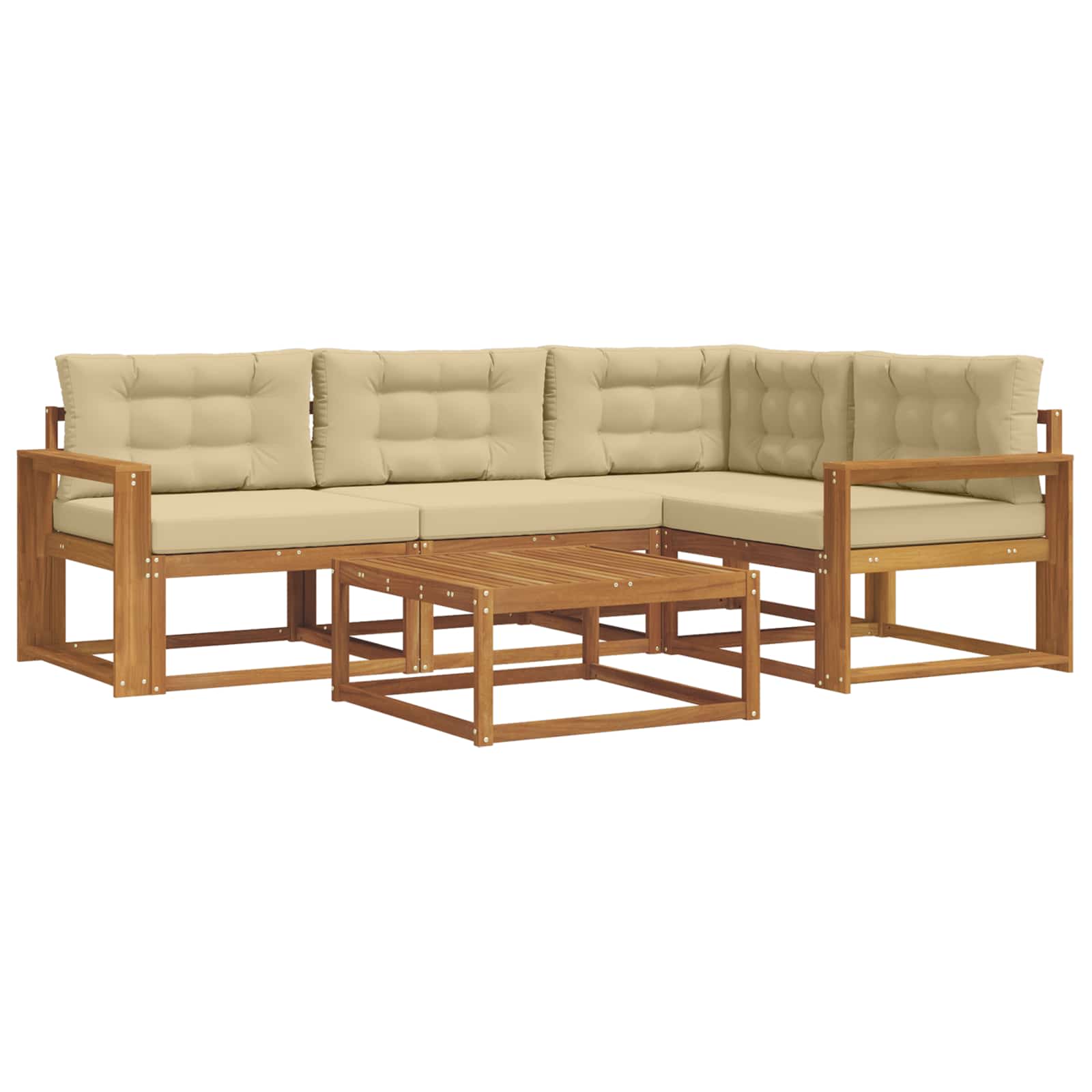 Ensemble de canapés d'extérieur 5 pcs Naturel et Beige - XIOS