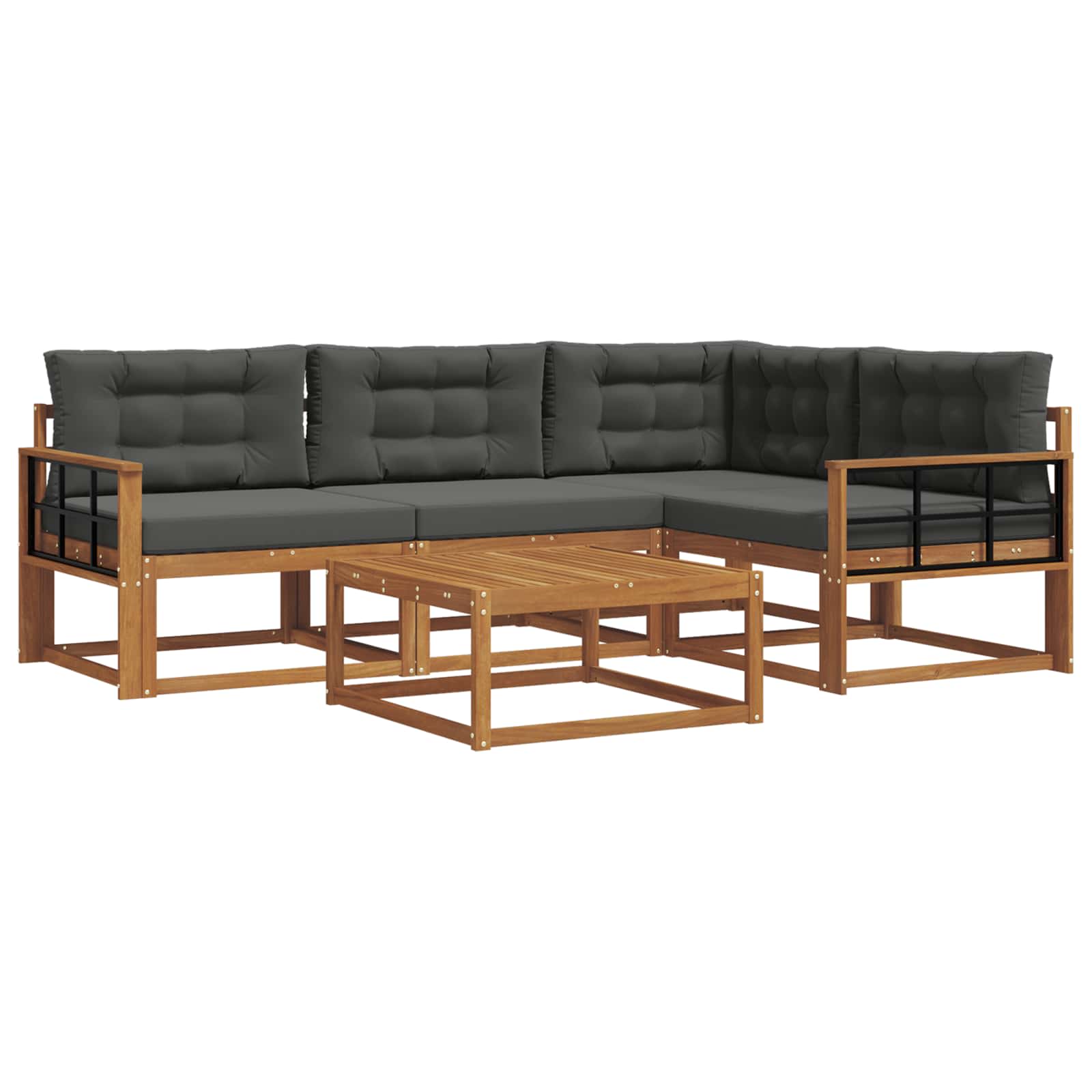 Ensemble de canapés d'extérieur 5 pcs Naturel et Anthracite - XIOS