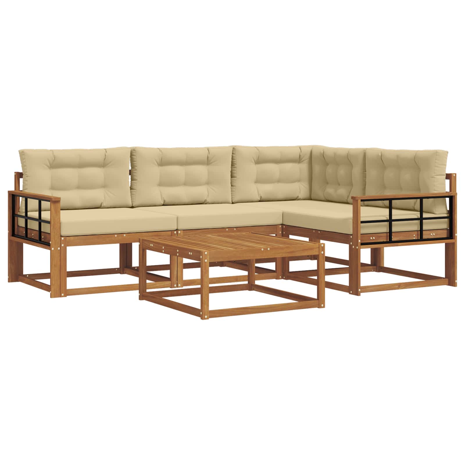 Ensemble de canapés d'extérieur 5 pcs Naturel et Beige - XIOS