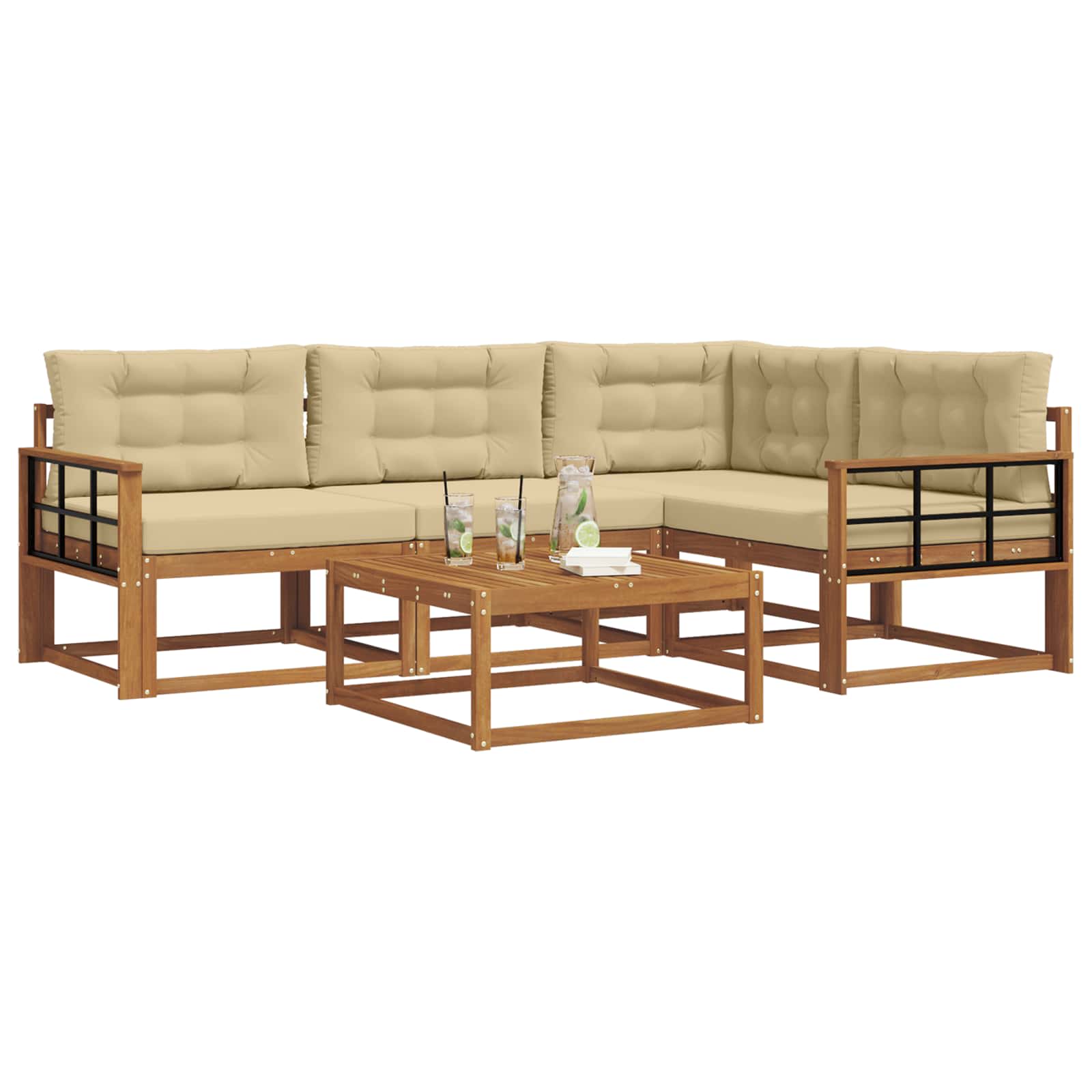 Ensemble de canapés d'extérieur 5 pcs Naturel et Beige - XIOS