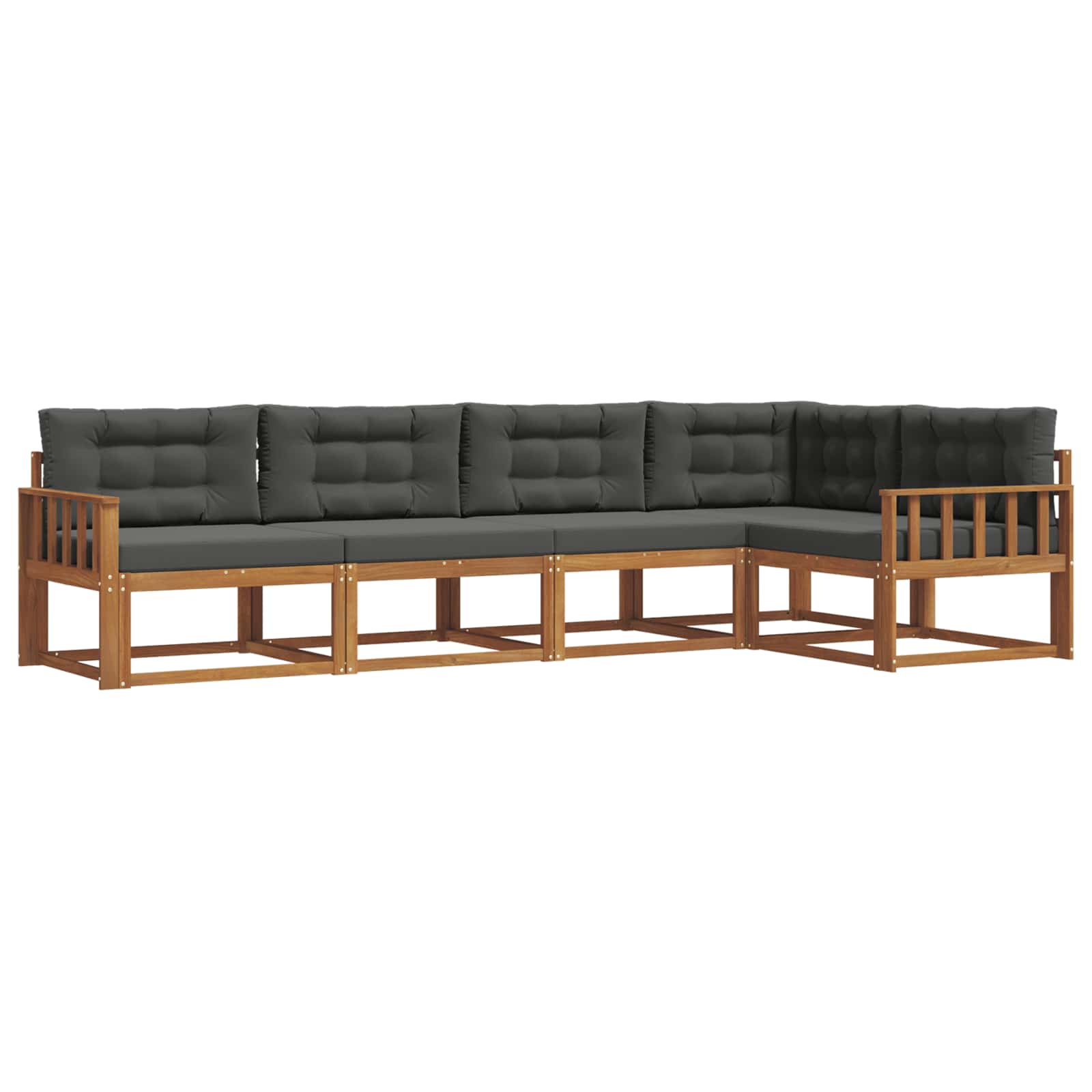 Ensemble de canapés d'extérieur 5 pc Naturel et Anthracite - XIOS