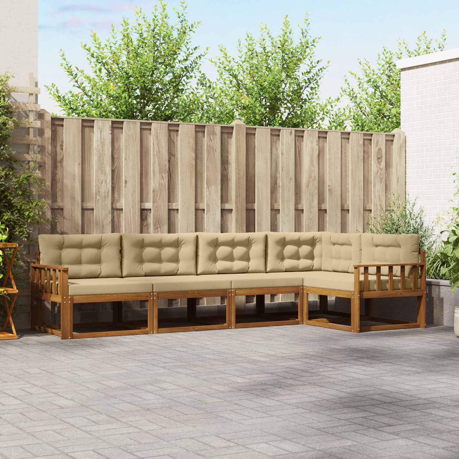 Ensemble de canapés d'extérieur 5 pc Naturel et Beige - XIOS