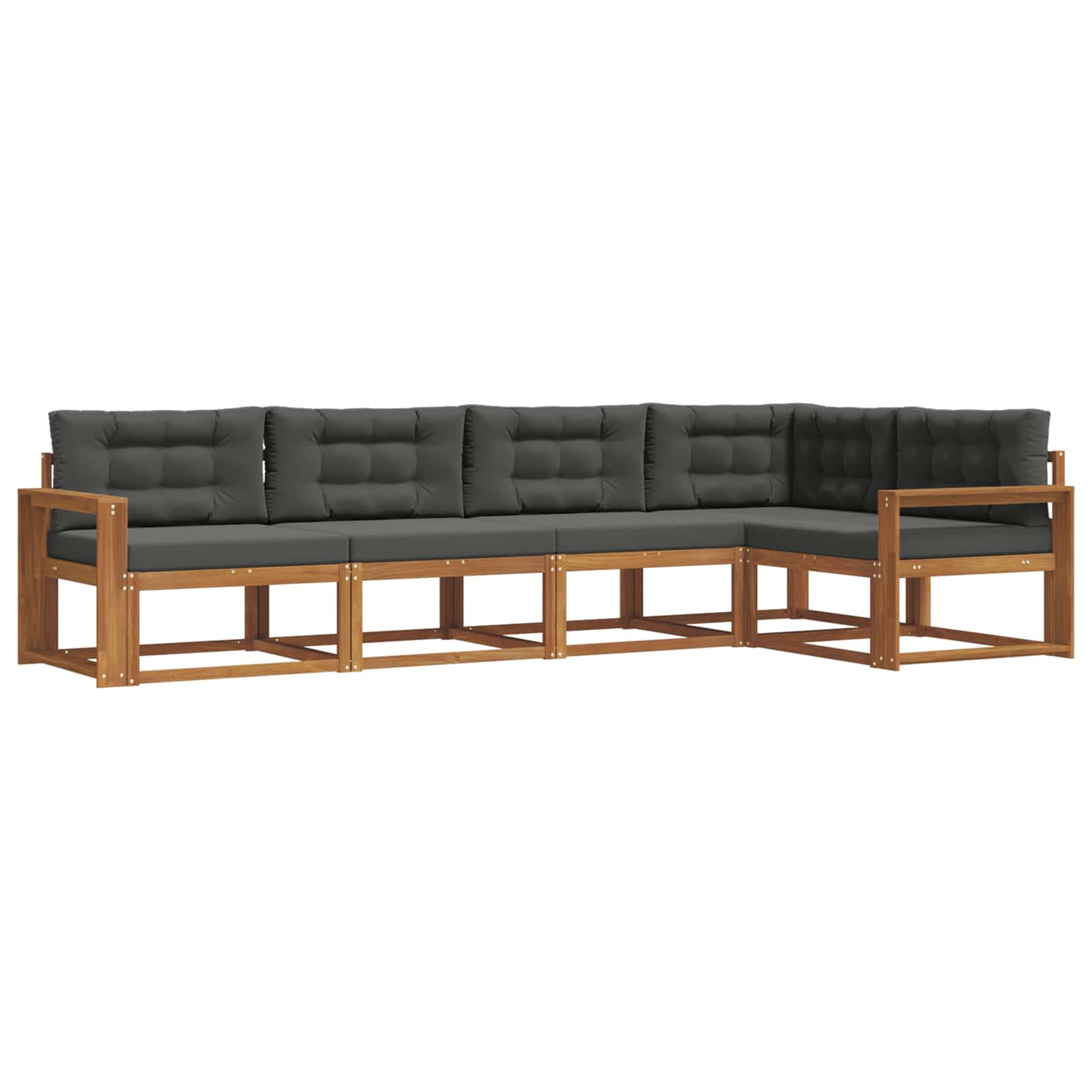Ensemble de canapés d'extérieur 5 pc Naturel et Anthracite - XIOS